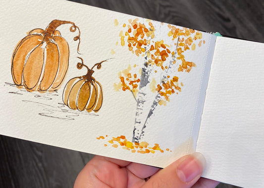 How to paint the easiest fall birch trees - alyssawhetstoneart