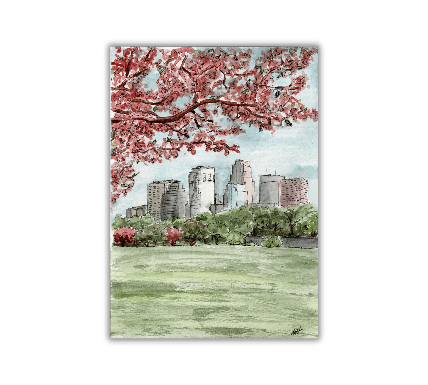 Minneapolis in Spring in Pen and Watercolor - Archival Quality Art Print