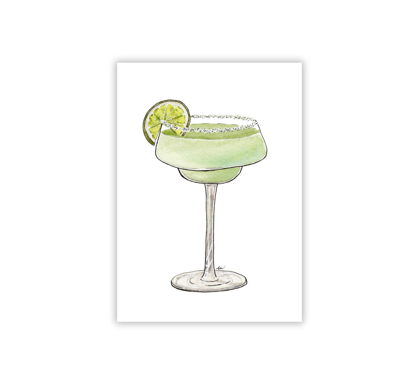 Margarita - Pen and Watercolor Archival Art Print - alyssawhetstoneart