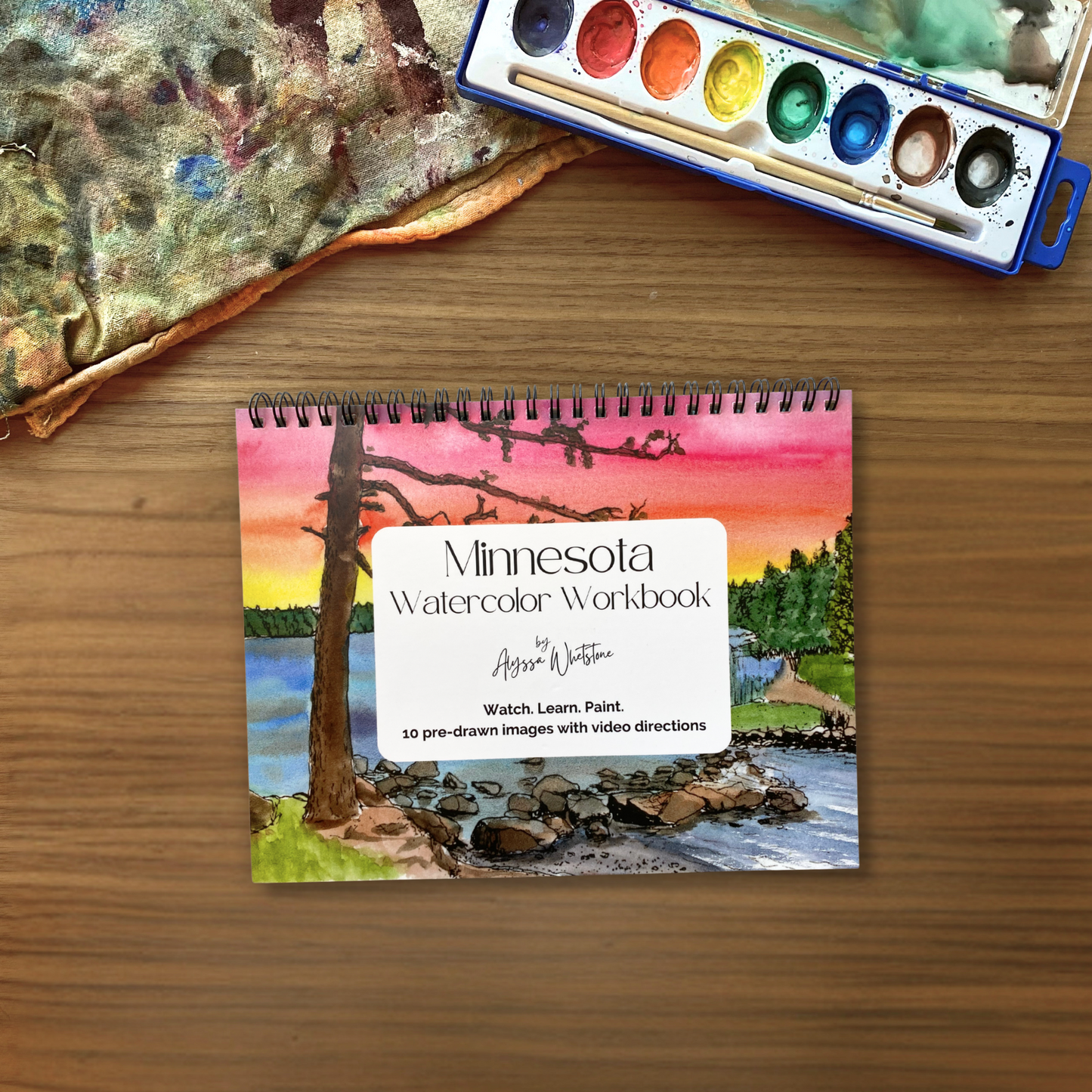 Minnesota Watercolor Workbook - Video Directions Included - alyssawhetstoneart