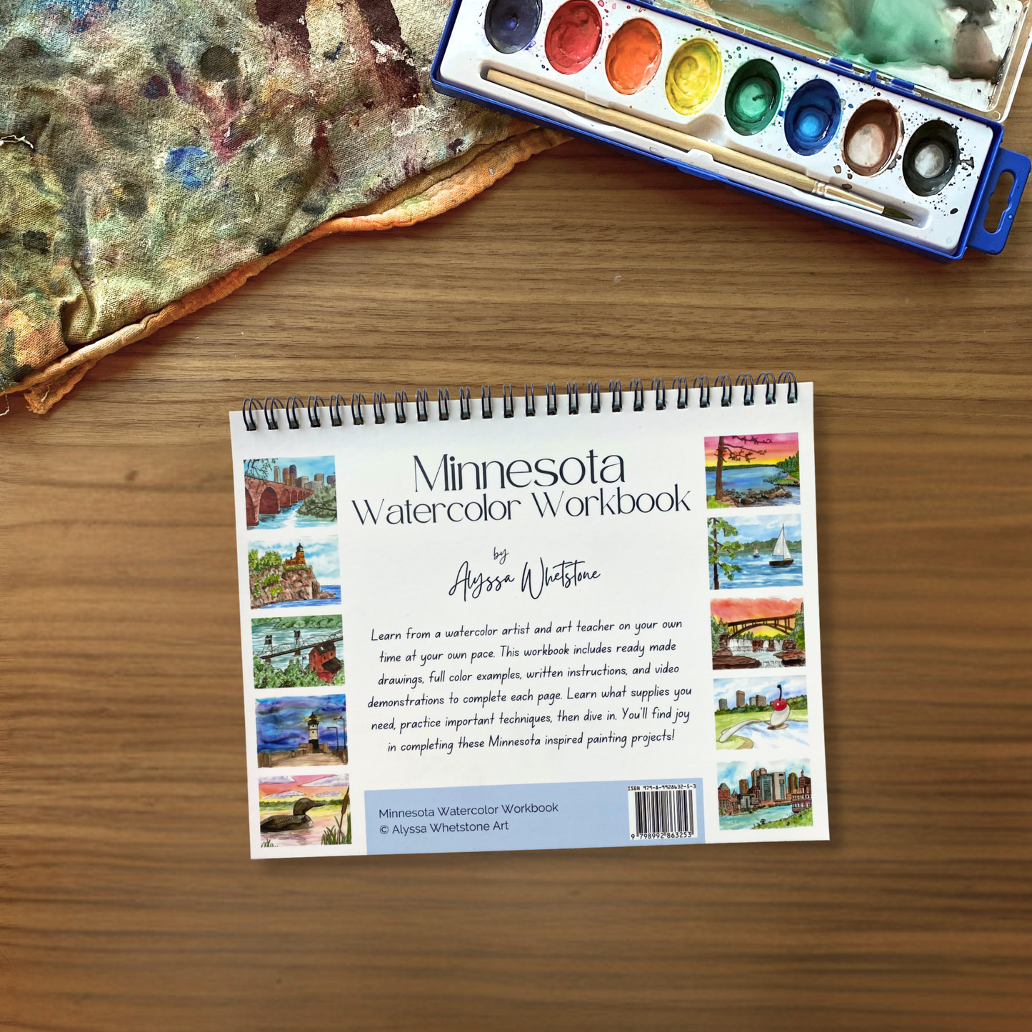 Minnesota Watercolor Workbook - Video Directions Included - alyssawhetstoneart