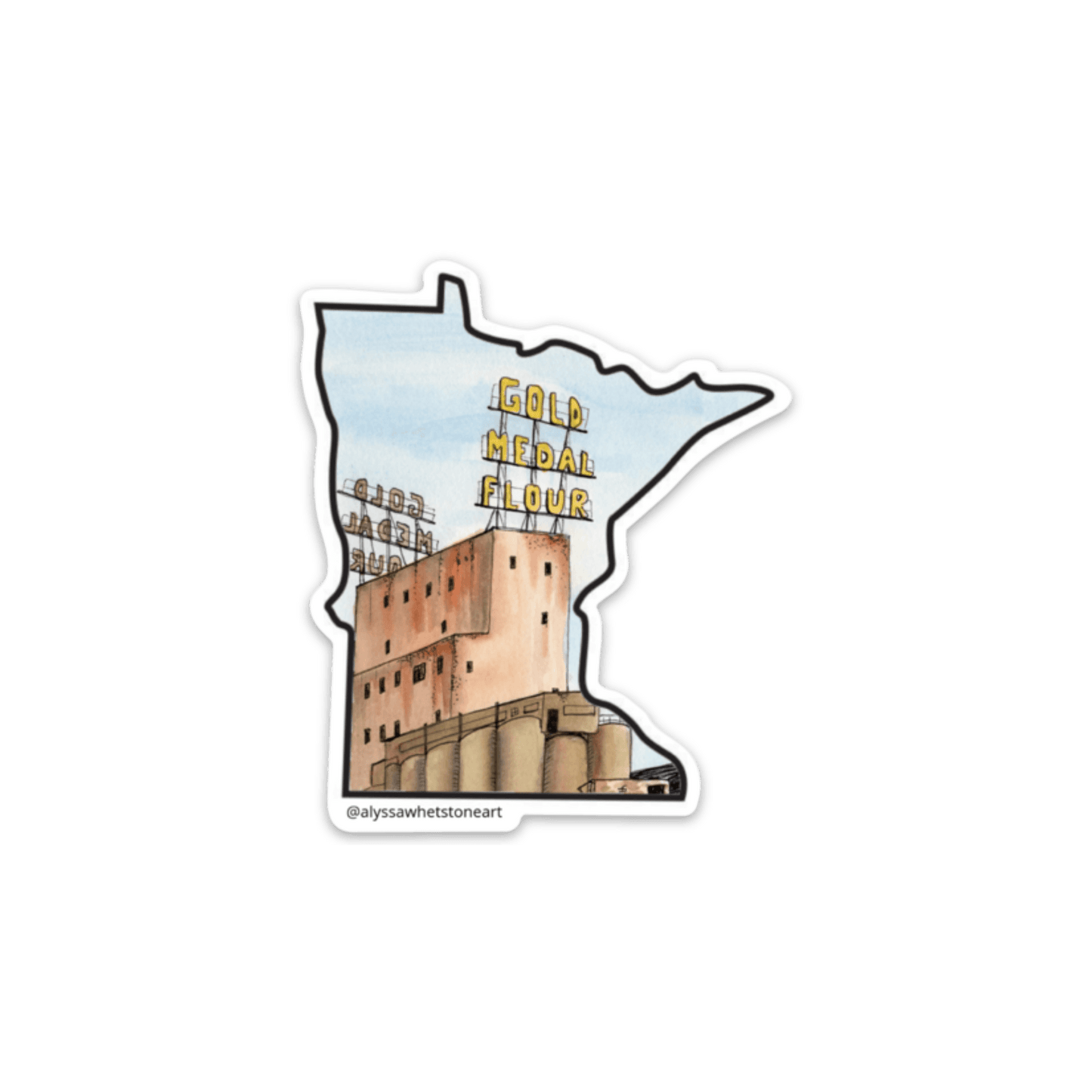 Gold Medal Flour Minneapolis - Minnesota Outline - Vinyl Decal Sticker