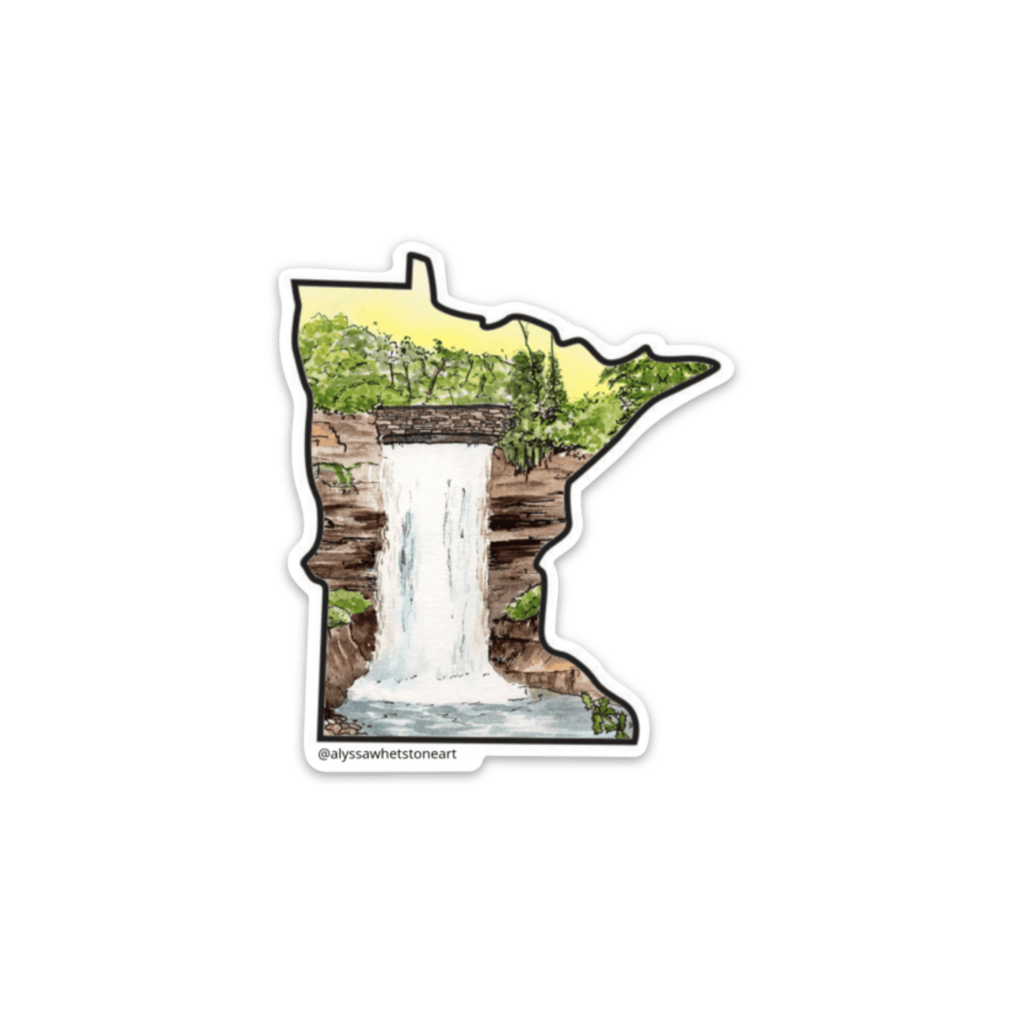 Minnehaha Falls - Minneapolis Minnesota - Vinyl Decal Sticker