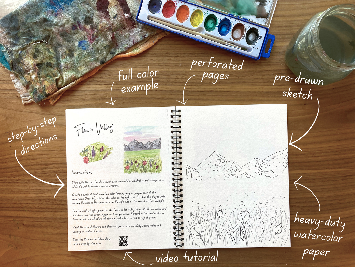Growth Watercolor Workbook - Video Directions Included