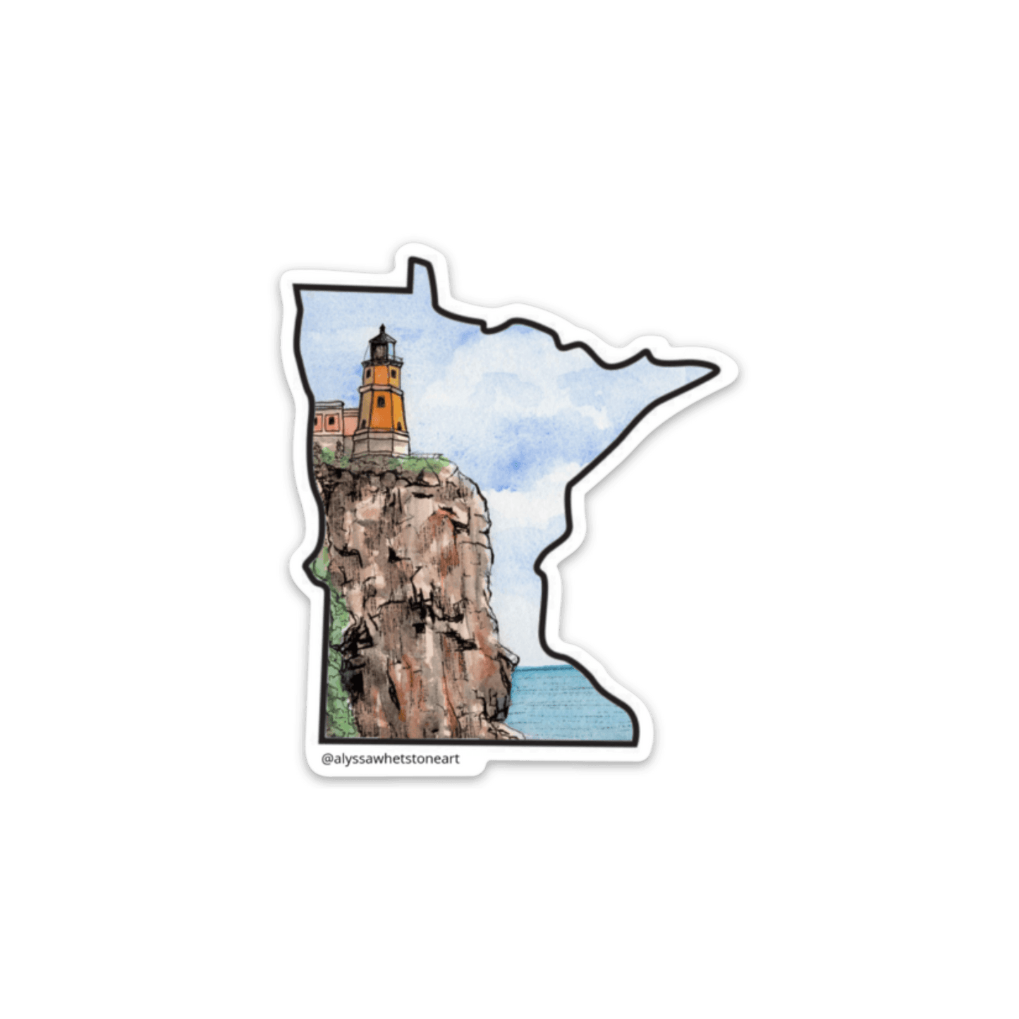 Split Rock Lighthouse - Up North Minnesota - Vinyl Decal Sticker - alyssawhetstoneart