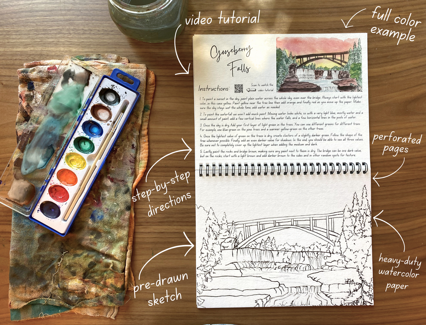 Minnesota Watercolor Workbook - Video Directions Included - alyssawhetstoneart