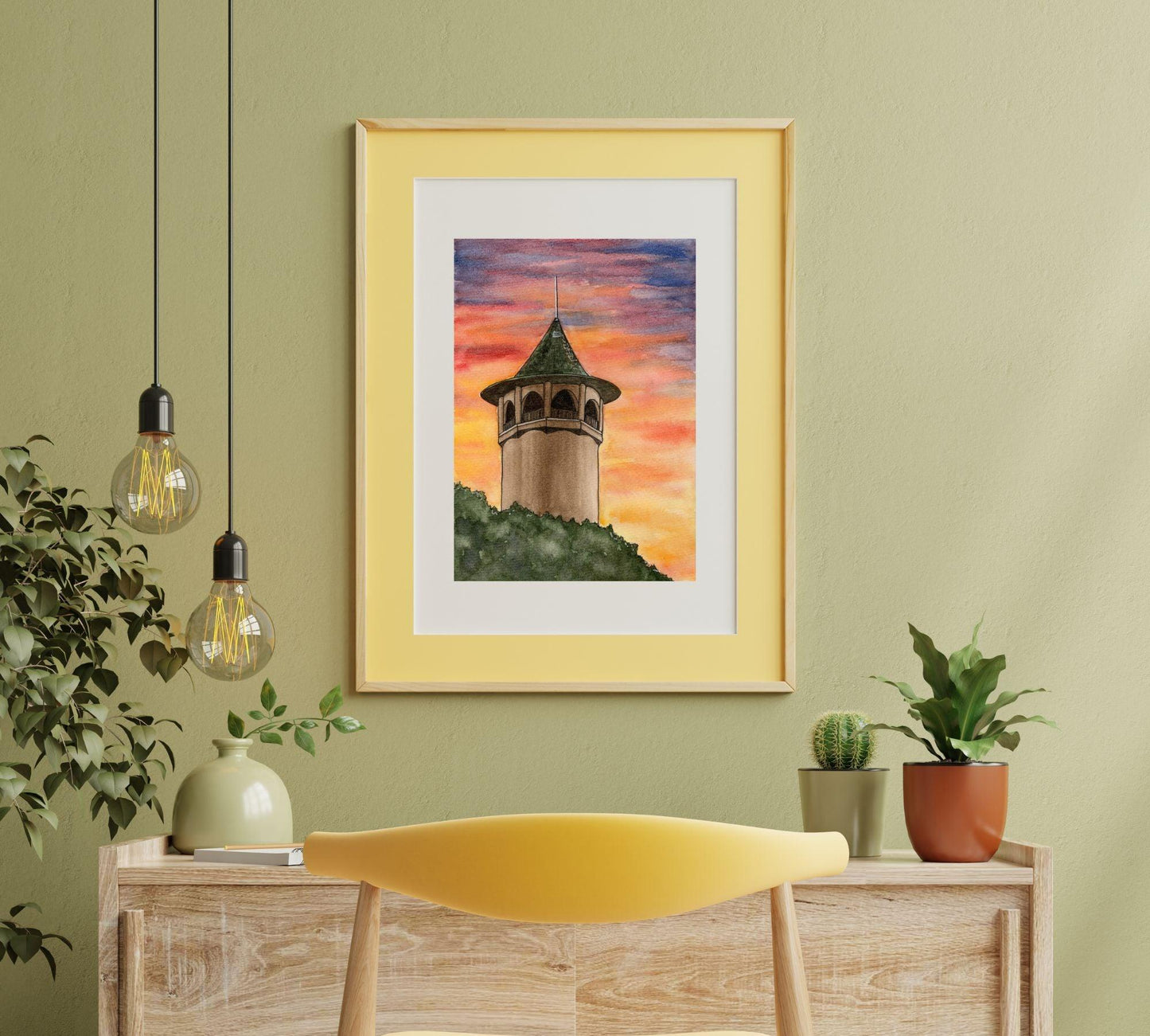 Witch's Hat in Minneapolis - Pen and Watercolor Art - Archival Quality Art Print - alyssawhetstoneart
