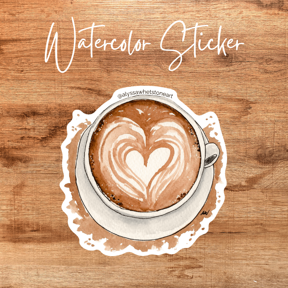 Latte Art - Vinyl Decal Sticker - alyssawhetstoneart