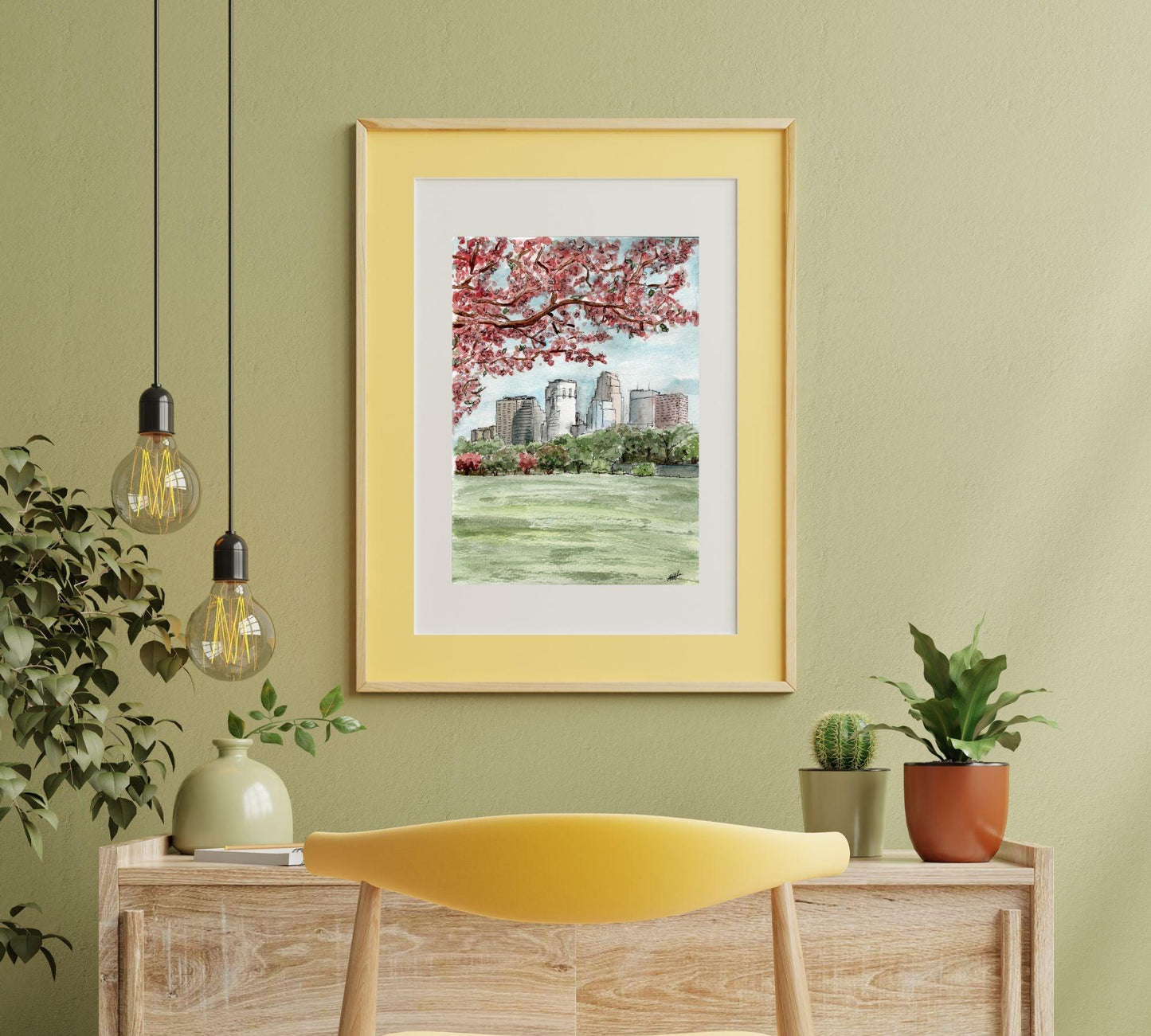 Minneapolis in Spring in Pen and Watercolor - Archival Quality Art Print