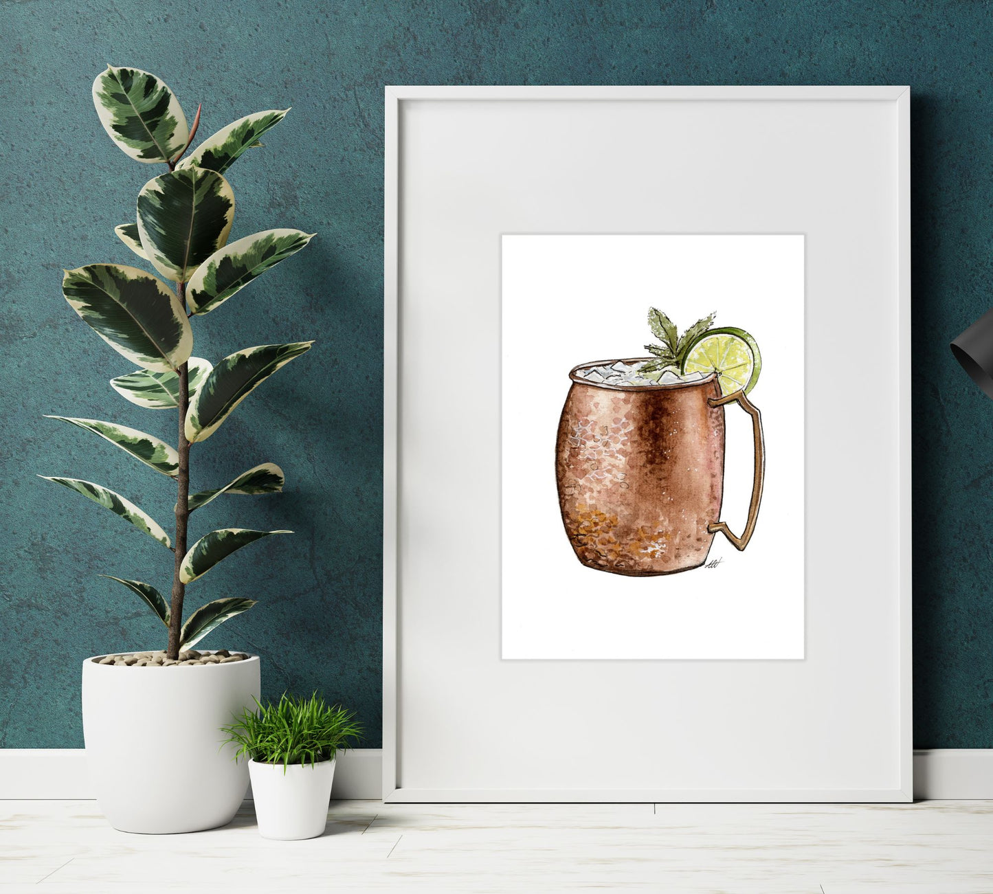 Moscow Mule - Pen and Watercolor Archival Art Print - alyssawhetstoneart