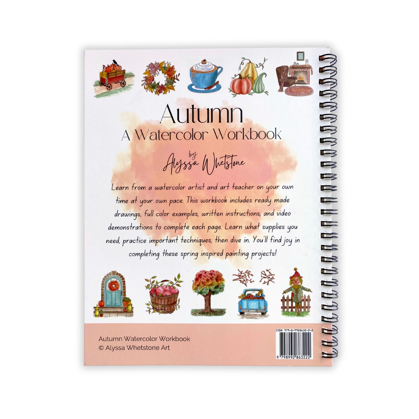 Autumn Watercolor Workbook - Video Directions Included - alyssawhetstoneart