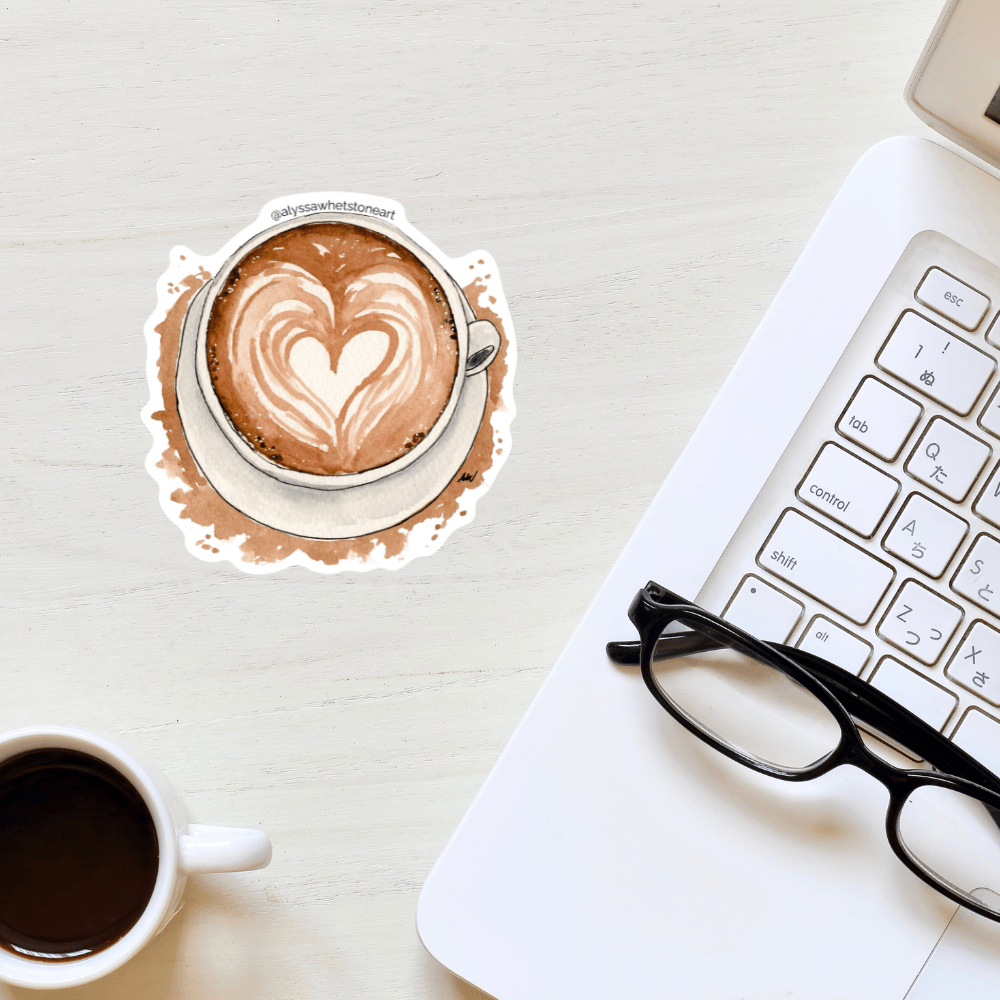 Latte Art - Vinyl Decal Sticker - alyssawhetstoneart