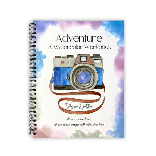 Adventure Watercolor Workbook - Video Directions Included - alyssawhetstoneart