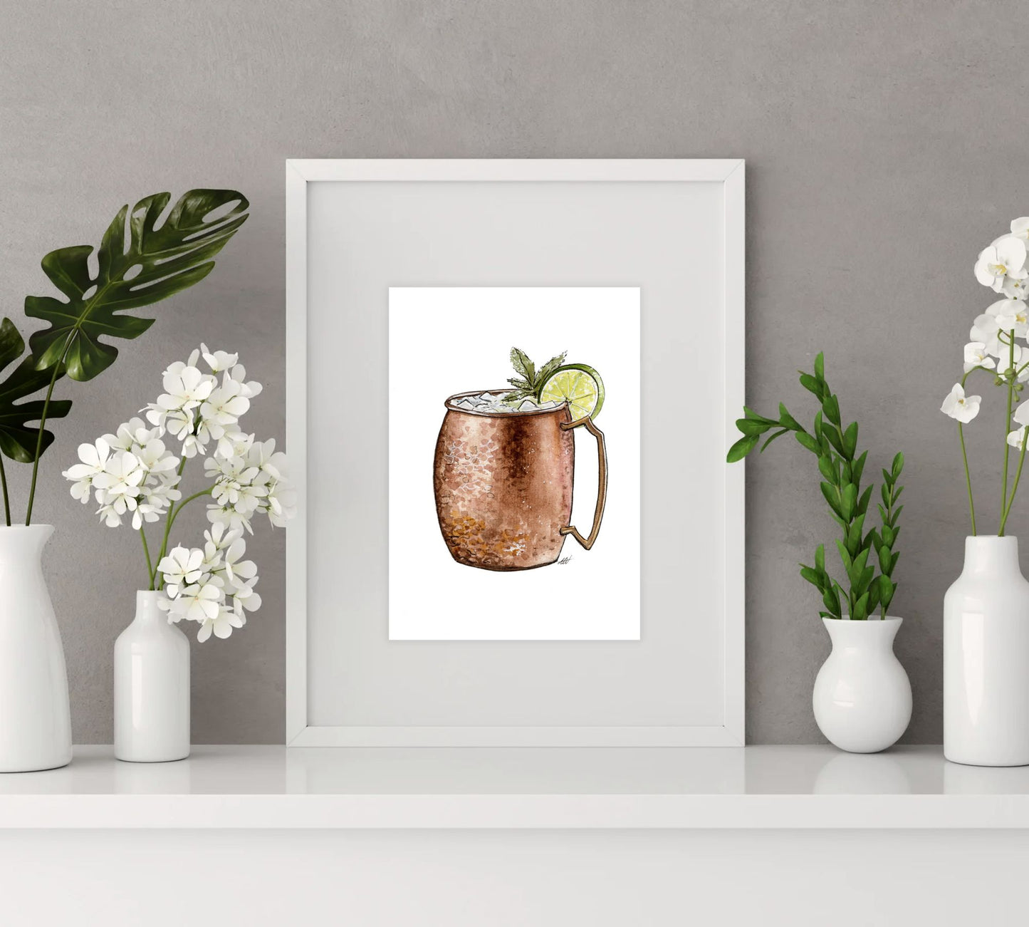 Moscow Mule - Pen and Watercolor Archival Art Print - alyssawhetstoneart