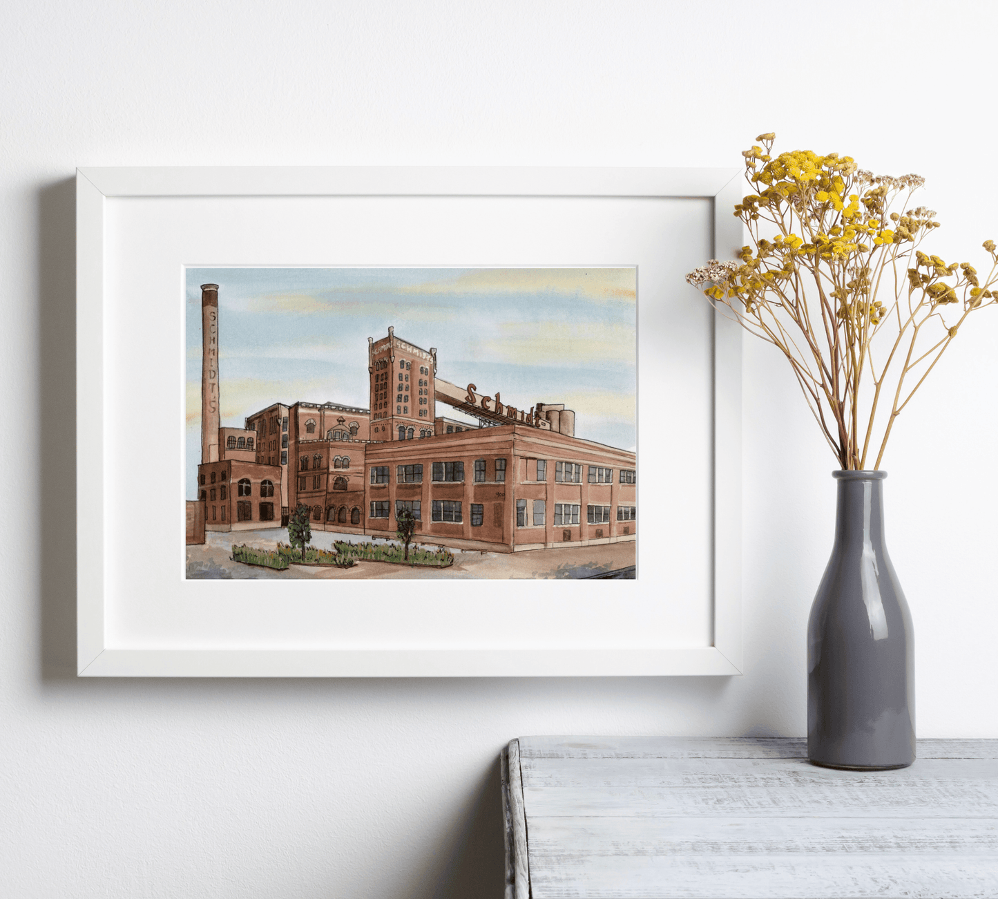 Schmidt Building in Pen and Watercolor - Archival Quality Art Print