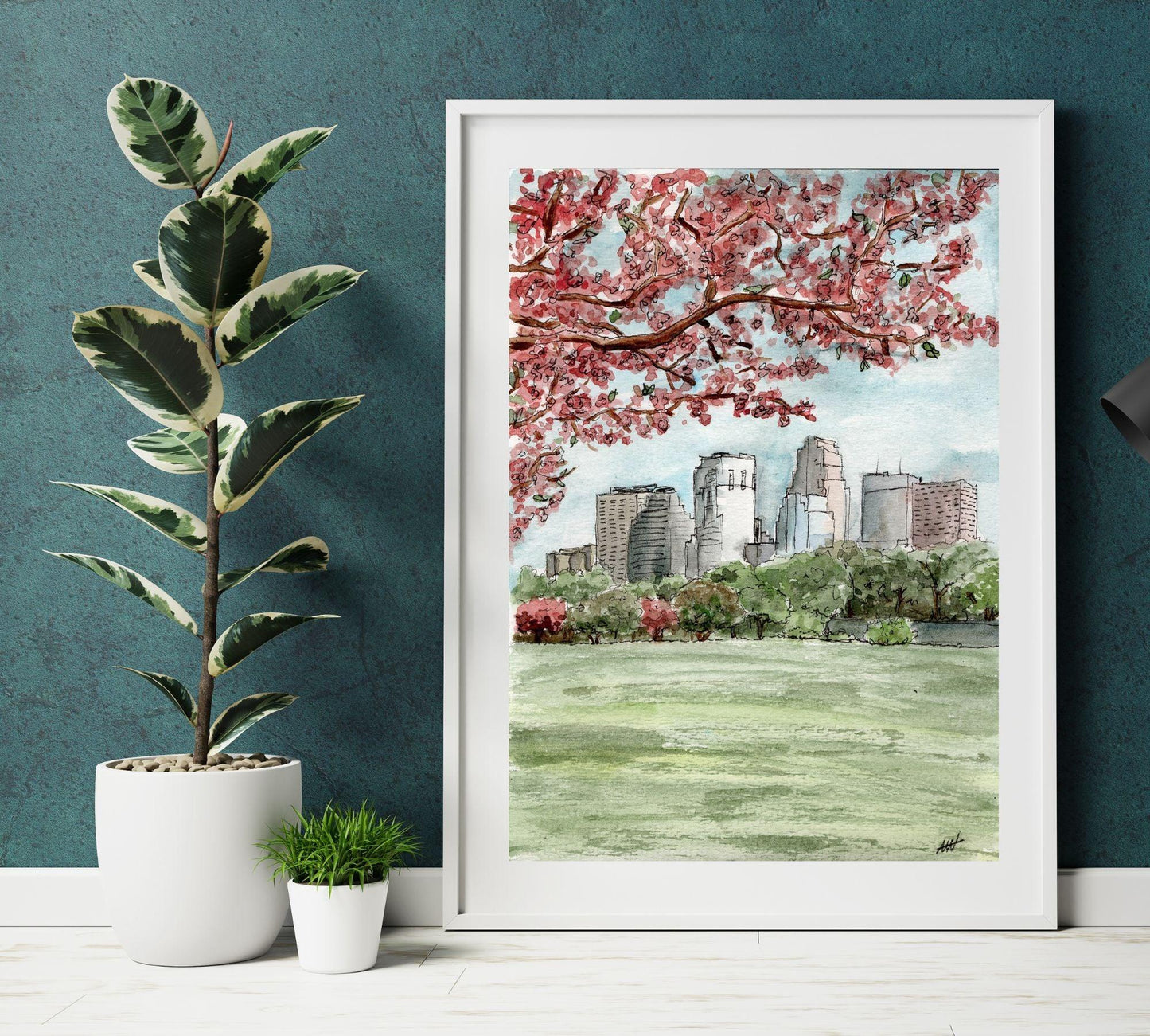 Minneapolis in Spring in Pen and Watercolor - Archival Quality Art Print
