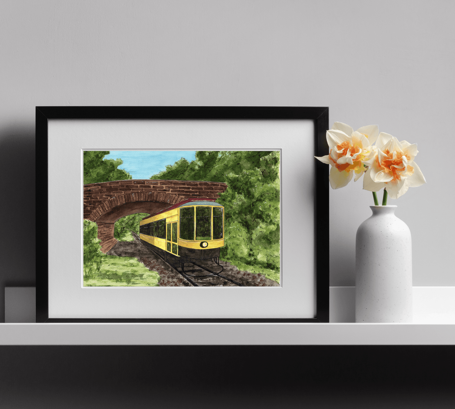 Excelsior Trolley - Pen and Watercolor Art - Archival Quality Art Print