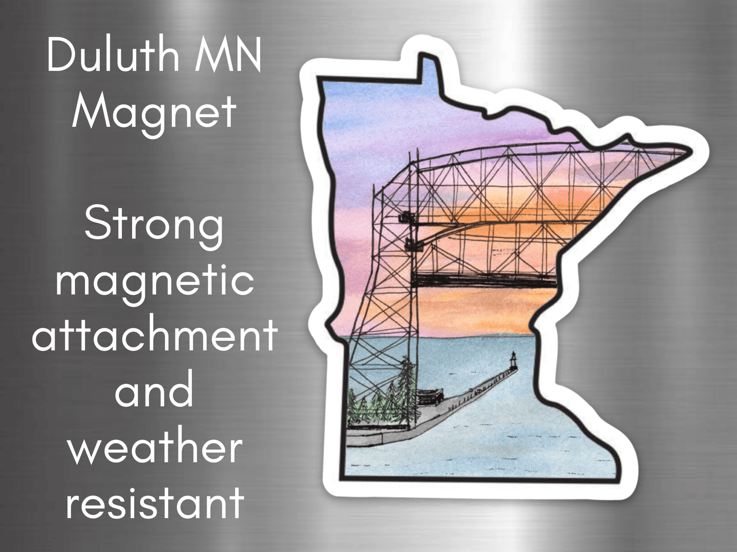 Minnesota Magnets - Stone Arch Bridge - Duluth Lift Bridge - Lake Itasca - alyssawhetstoneart