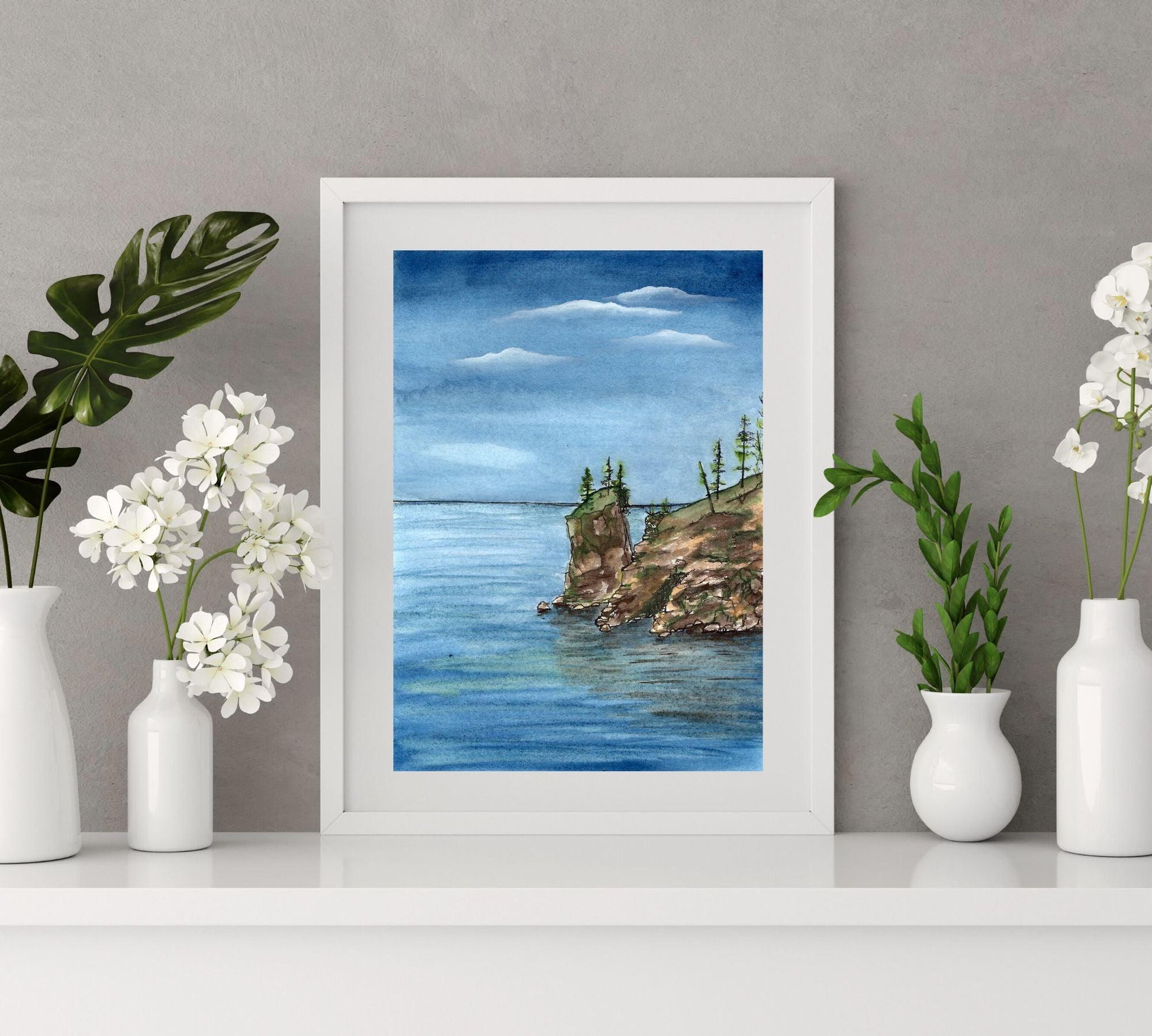 North Shore in Pen and Watercolor - Archival Quality Art Print - alyssawhetstoneart