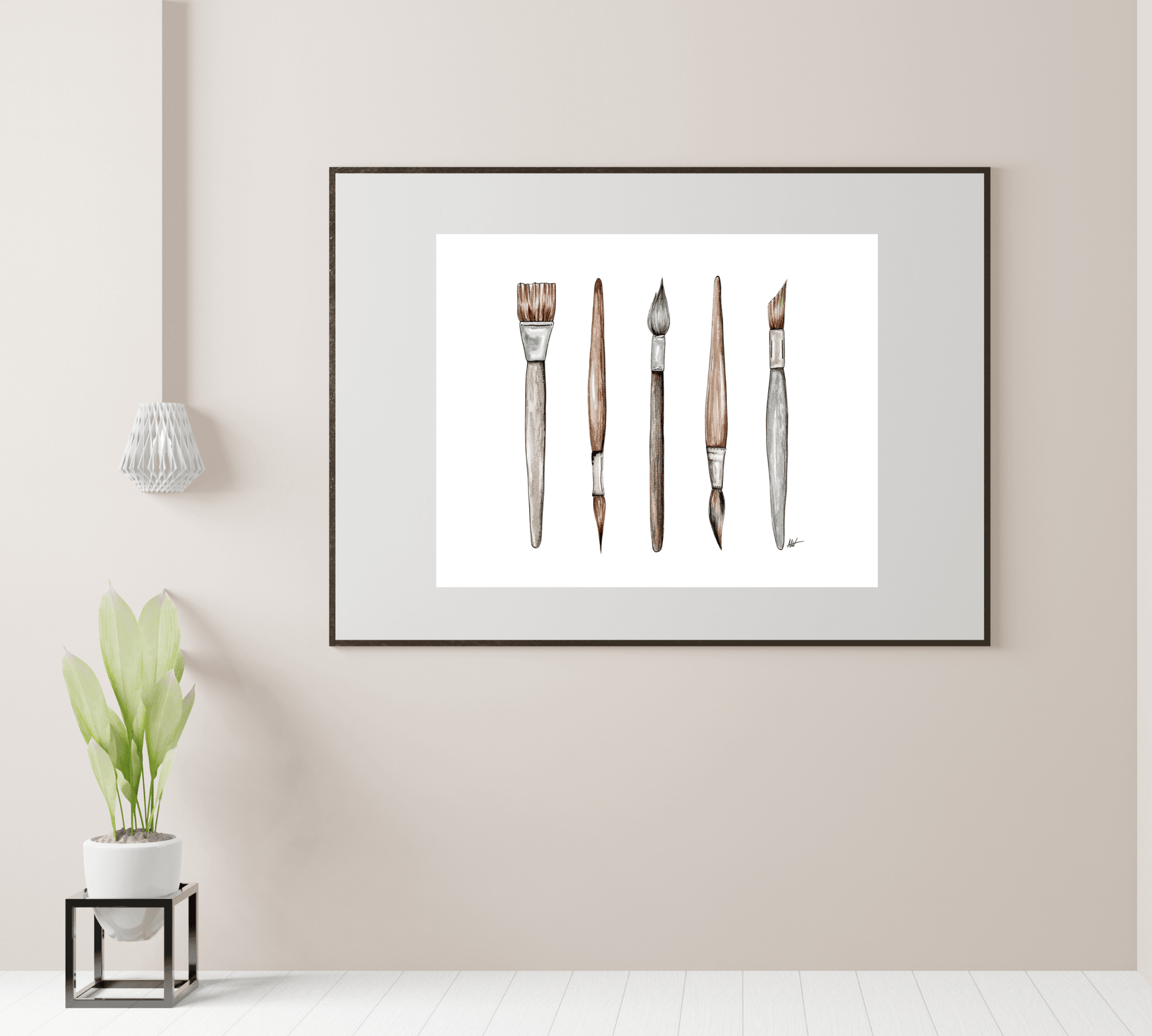 Paint Brushes Illustration - Pen and Watercolor Art - Archival Quality Art Print - alyssawhetstoneart