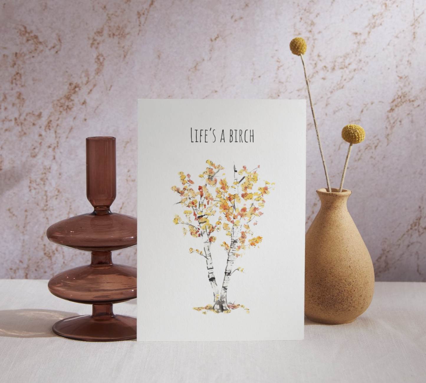 Life is a Birch Watercolor Greeting Card - alyssawhetstoneart
