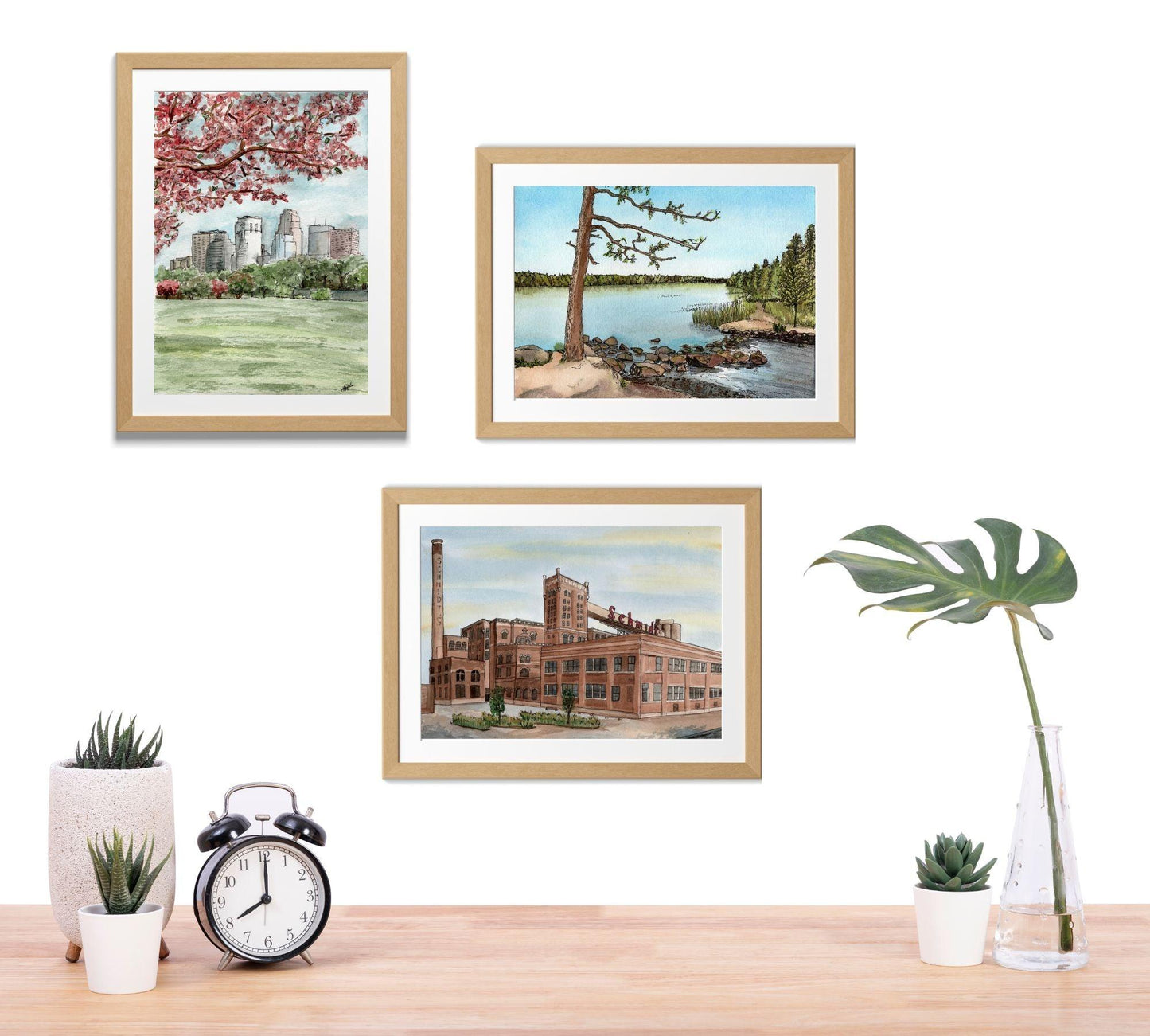 Minneapolis in Spring in Pen and Watercolor - Archival Quality Art Print