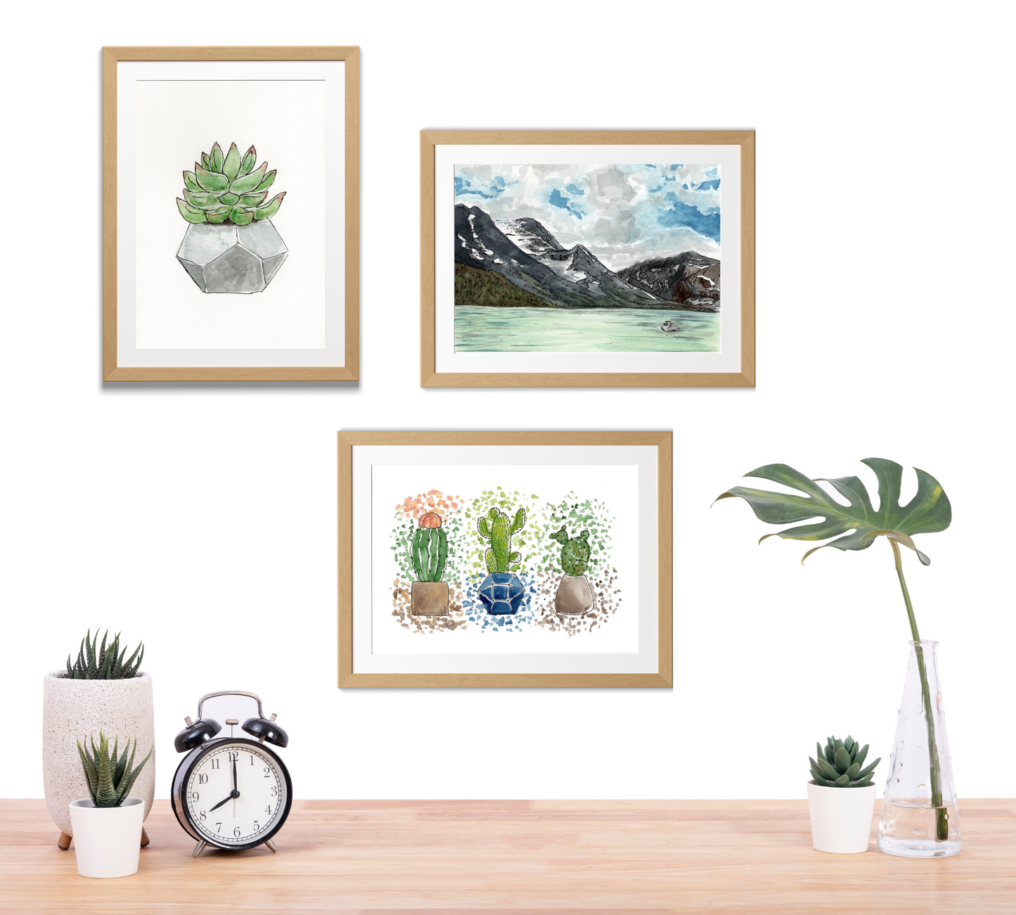 Succulent - Pen and Watercolor Archival Art Print - alyssawhetstoneart