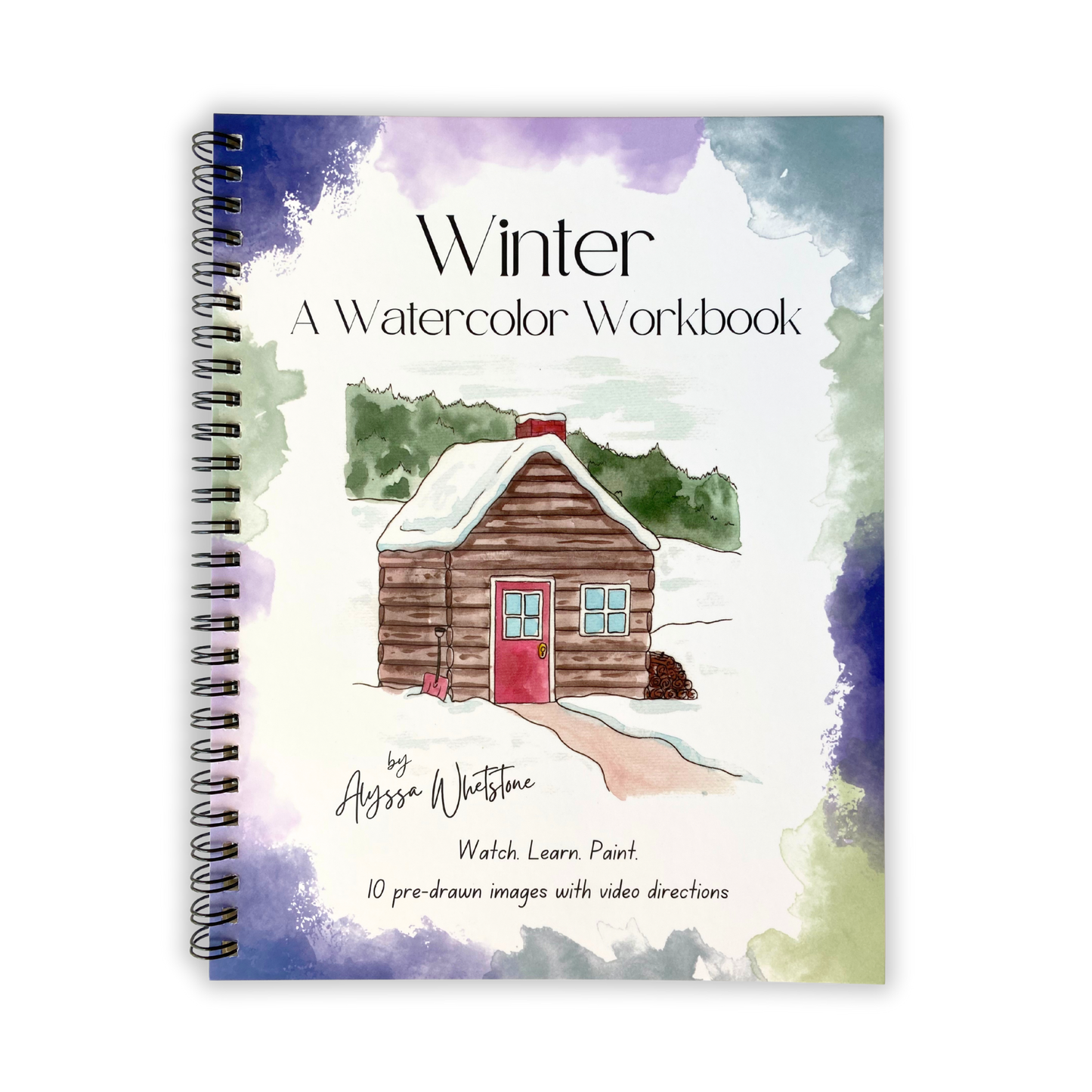 Winter Watercolor Workbook - Video Directions Included - alyssawhetstoneart