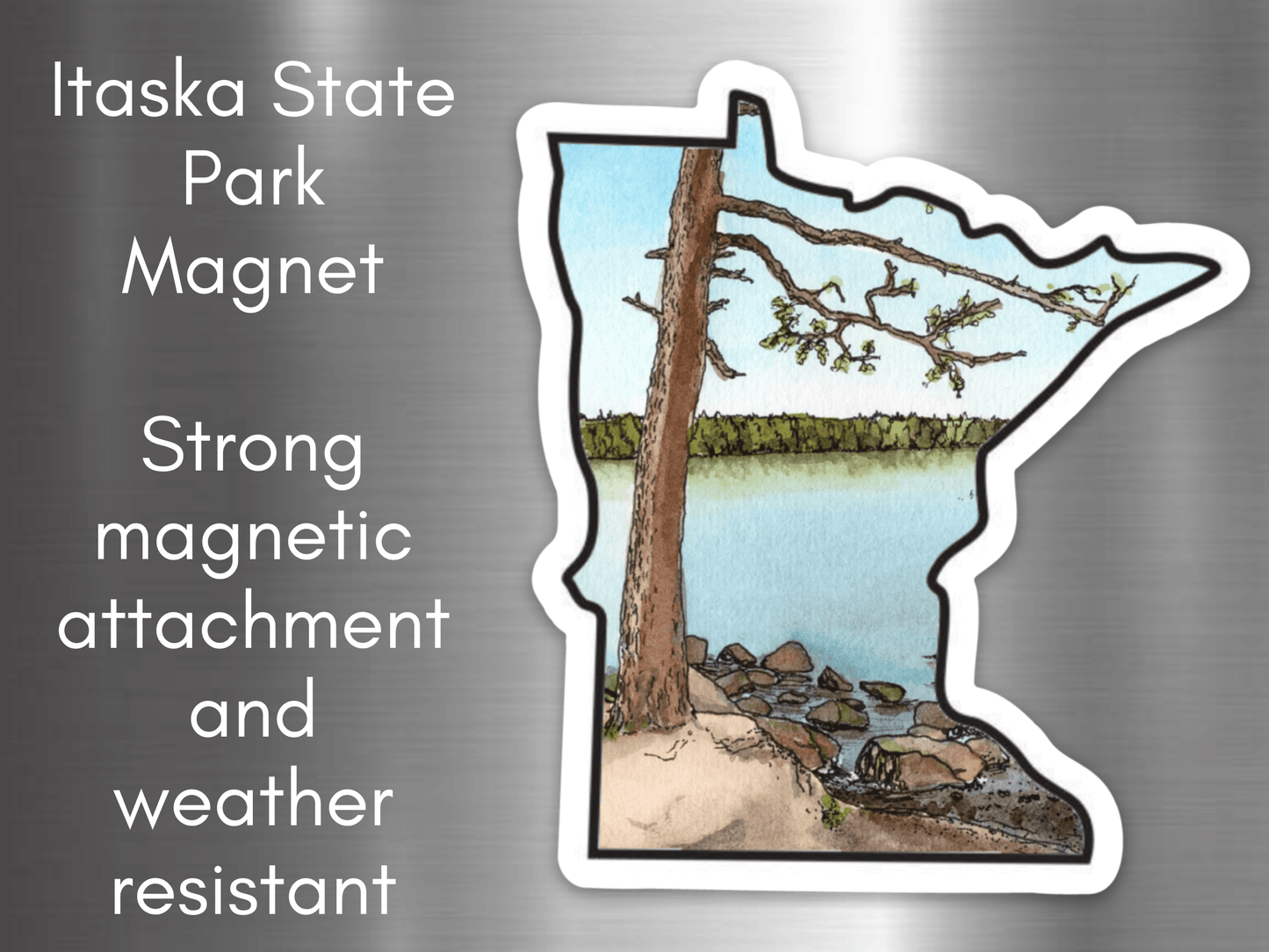 Minnesota Magnets - Stone Arch Bridge - Duluth Lift Bridge - Lake Itasca - alyssawhetstoneart