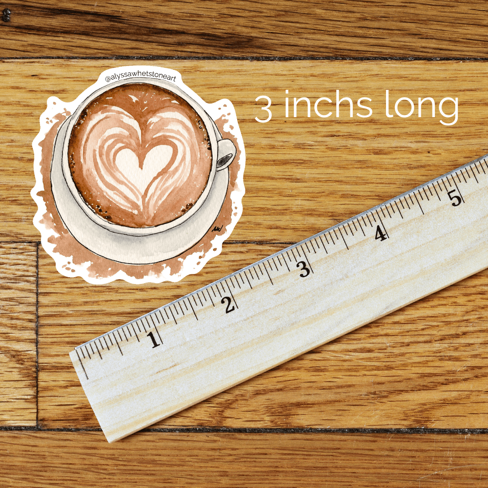 Latte Art - Vinyl Decal Sticker - alyssawhetstoneart