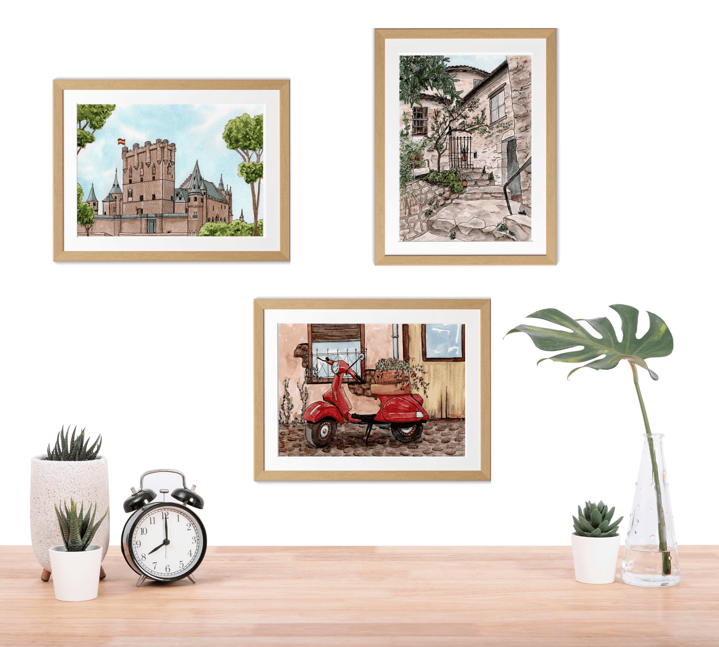 Alcazar Segovia Castle - Pen and Watercolor Art - Archival Quality Art Print - alyssawhetstoneart