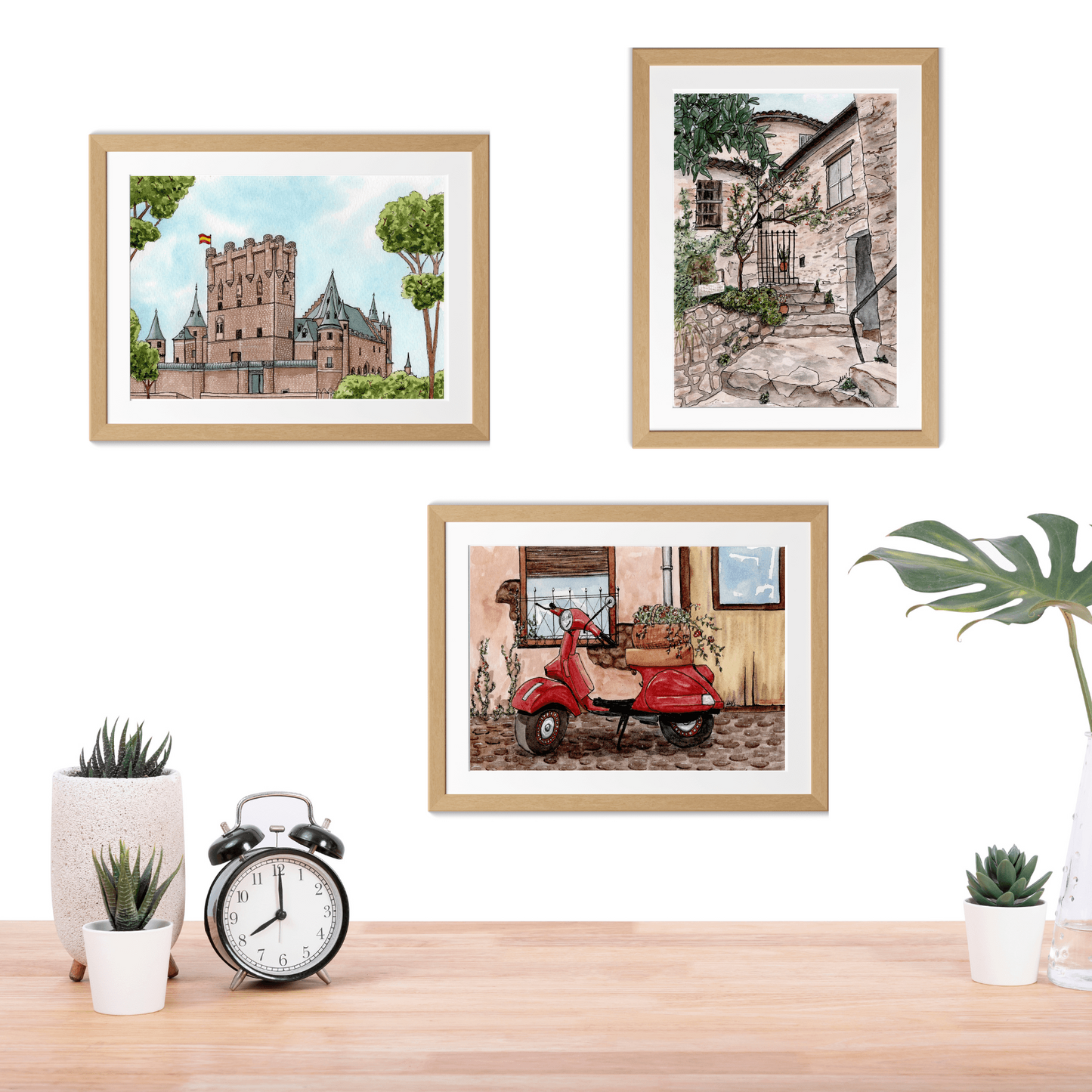 Alcazar Segovia Castle - Pen and Watercolor Art - Archival Quality Art Print - alyssawhetstoneart