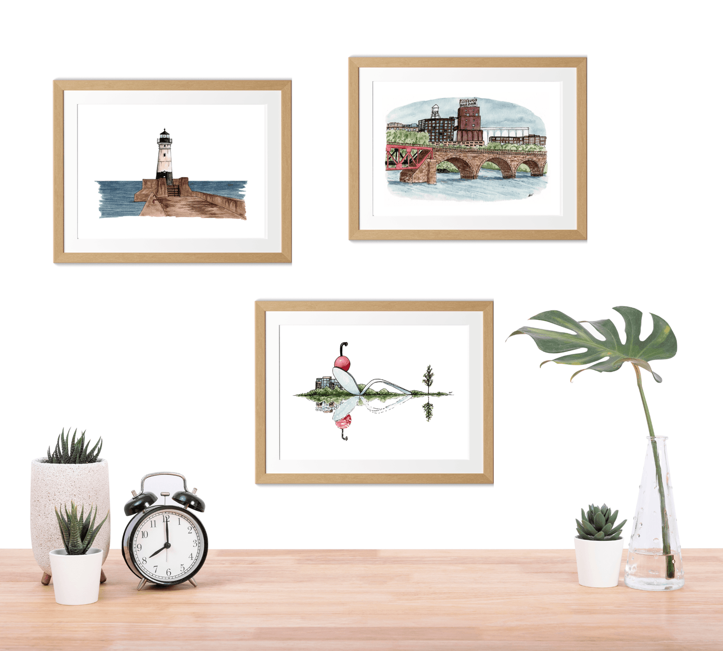 Duluth Lighthouse Illustration - Pen and Watercolor Art - Archival Quality Art Print - alyssawhetstoneart