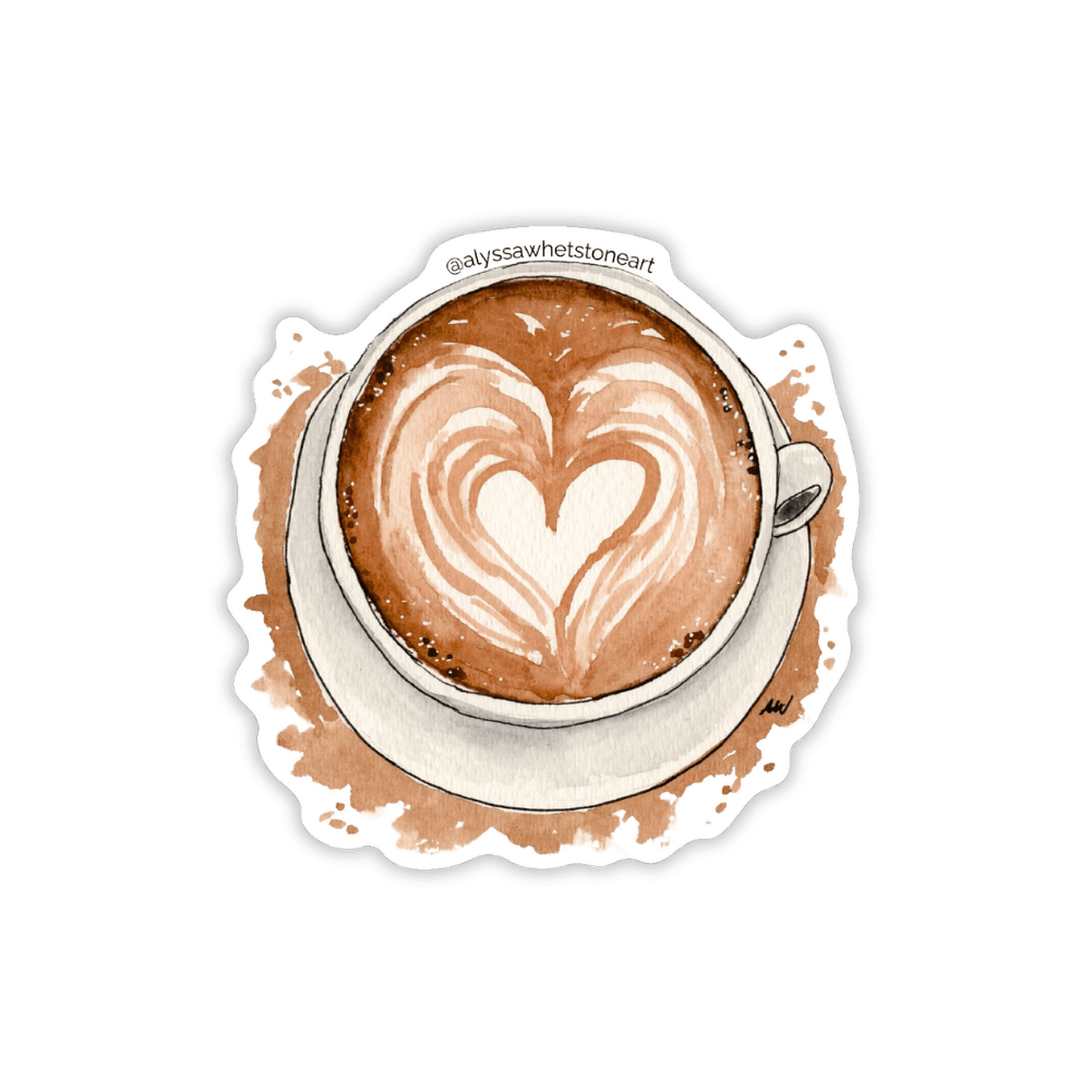 Latte Art - Vinyl Decal Sticker - alyssawhetstoneart