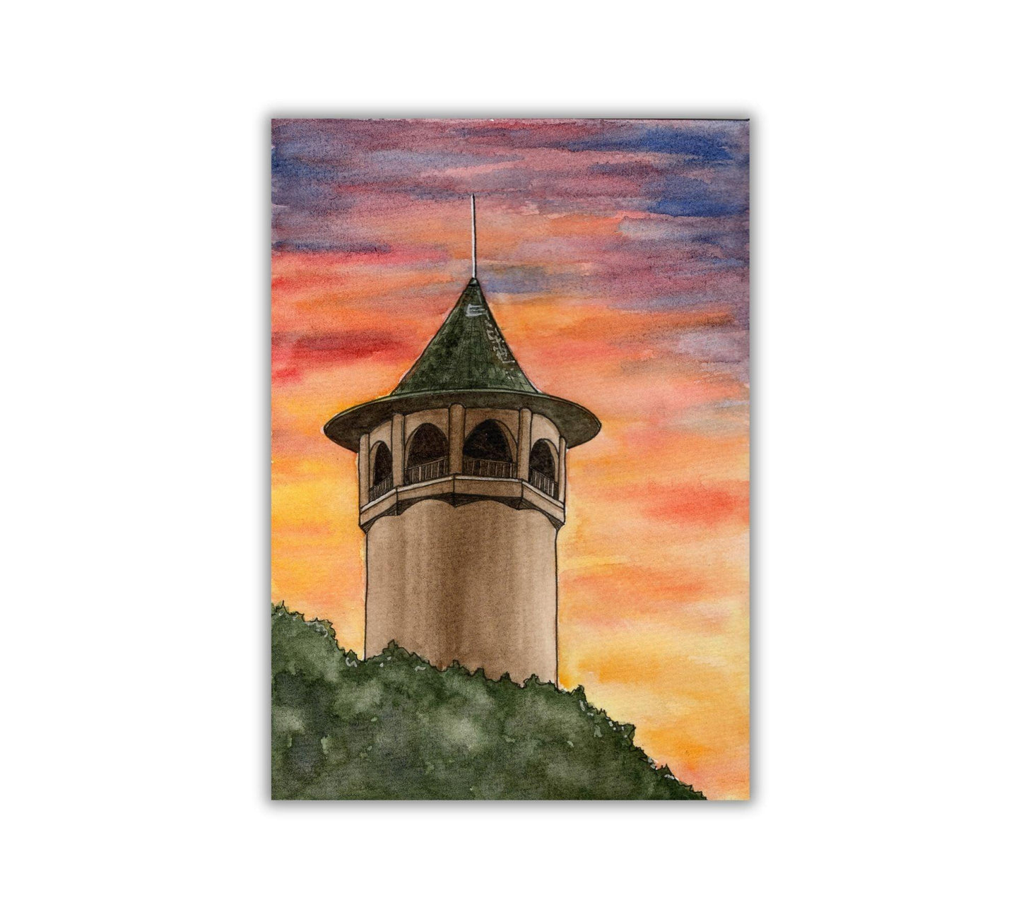 Witch's Hat in Minneapolis - Pen and Watercolor Art - Archival Quality Art Print - alyssawhetstoneart