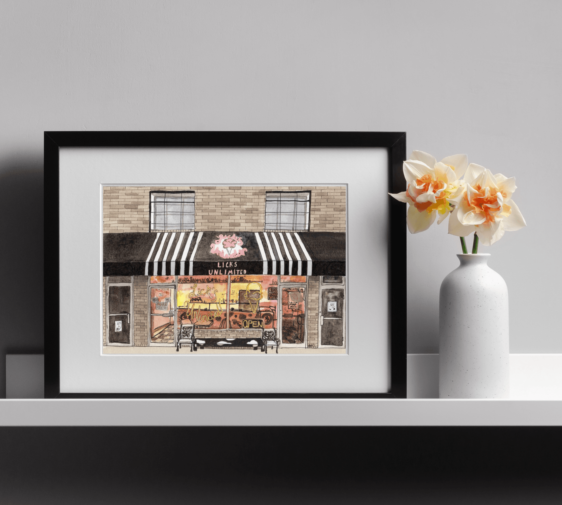 Excelsior Licks Unlimited - Pen and Watercolor Art - Archival Quality Art Print - alyssawhetstoneart