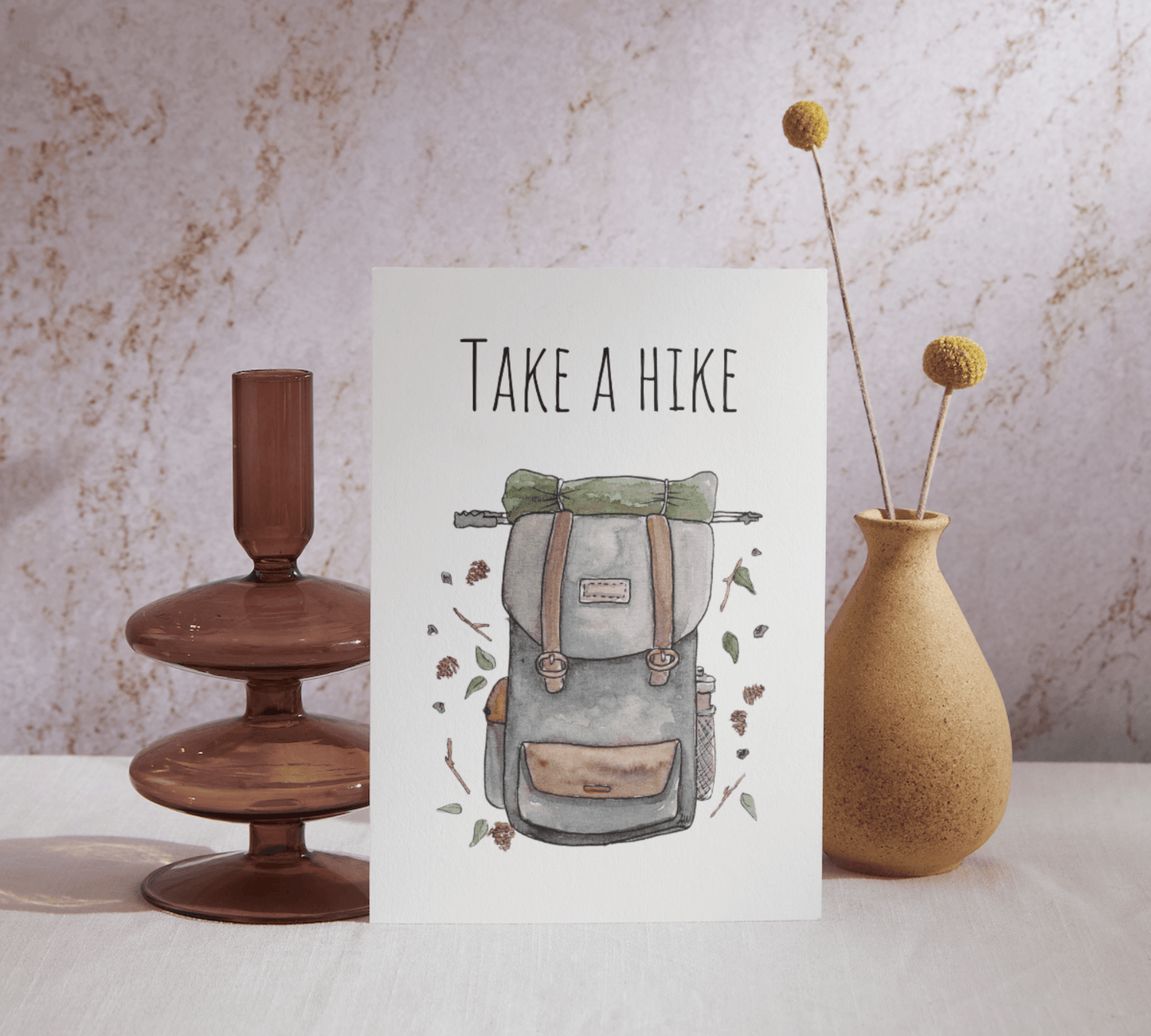 Take a Hike - Watercolor Greeting Card - alyssawhetstoneart