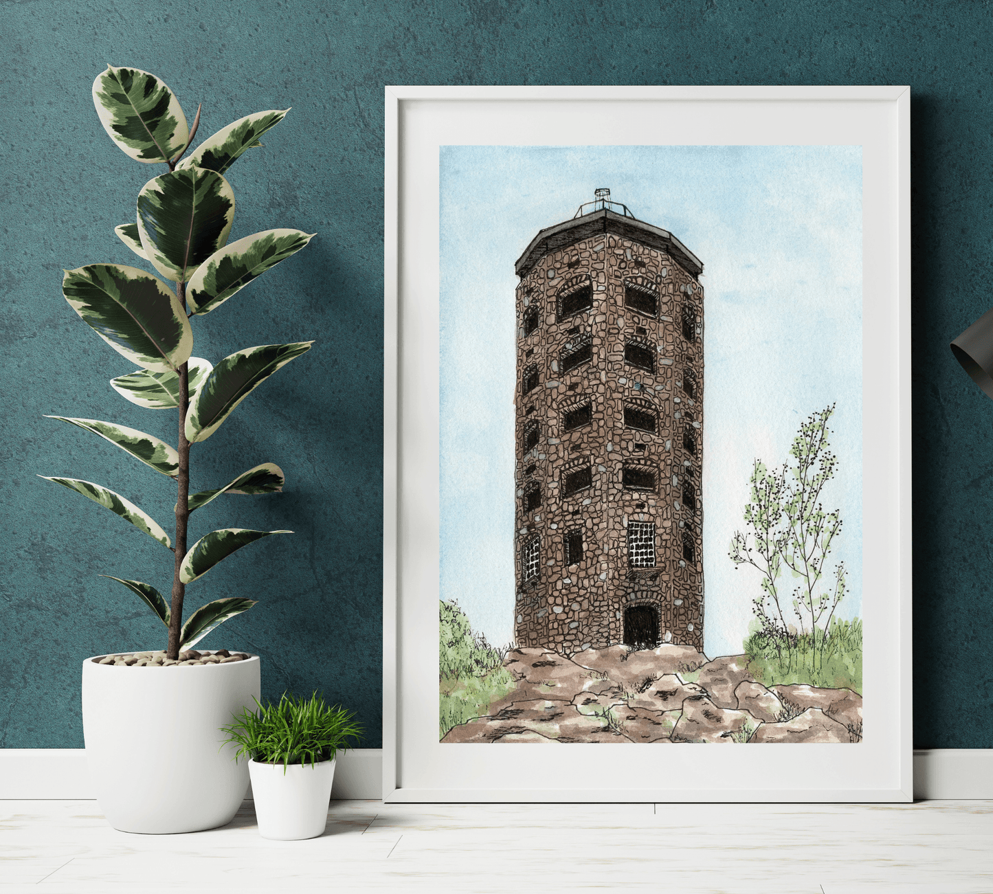 Enger Tower Pen and Watercolor Art - Archival Quality Art Print - alyssawhetstoneart