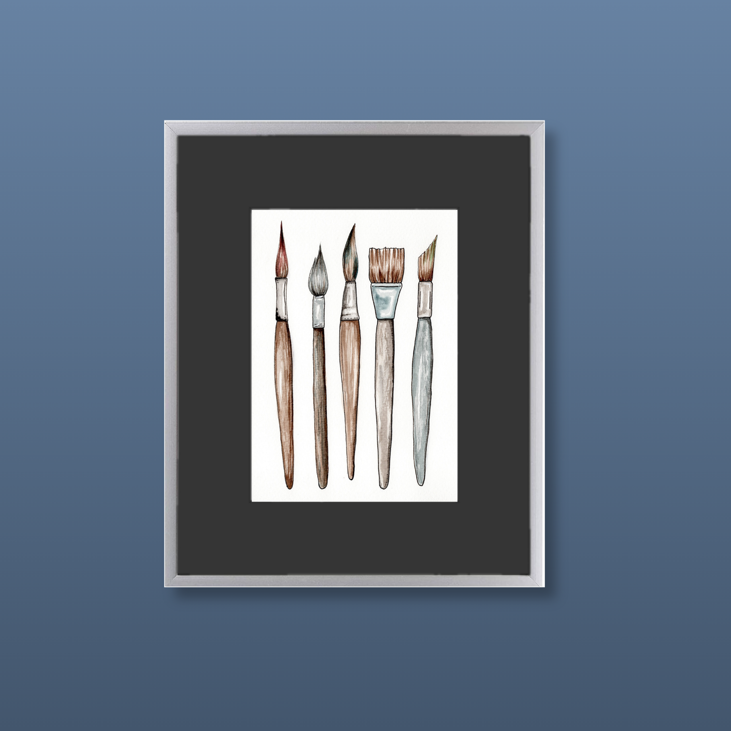 Paint Brushes - Framed Original Watercolor Painting