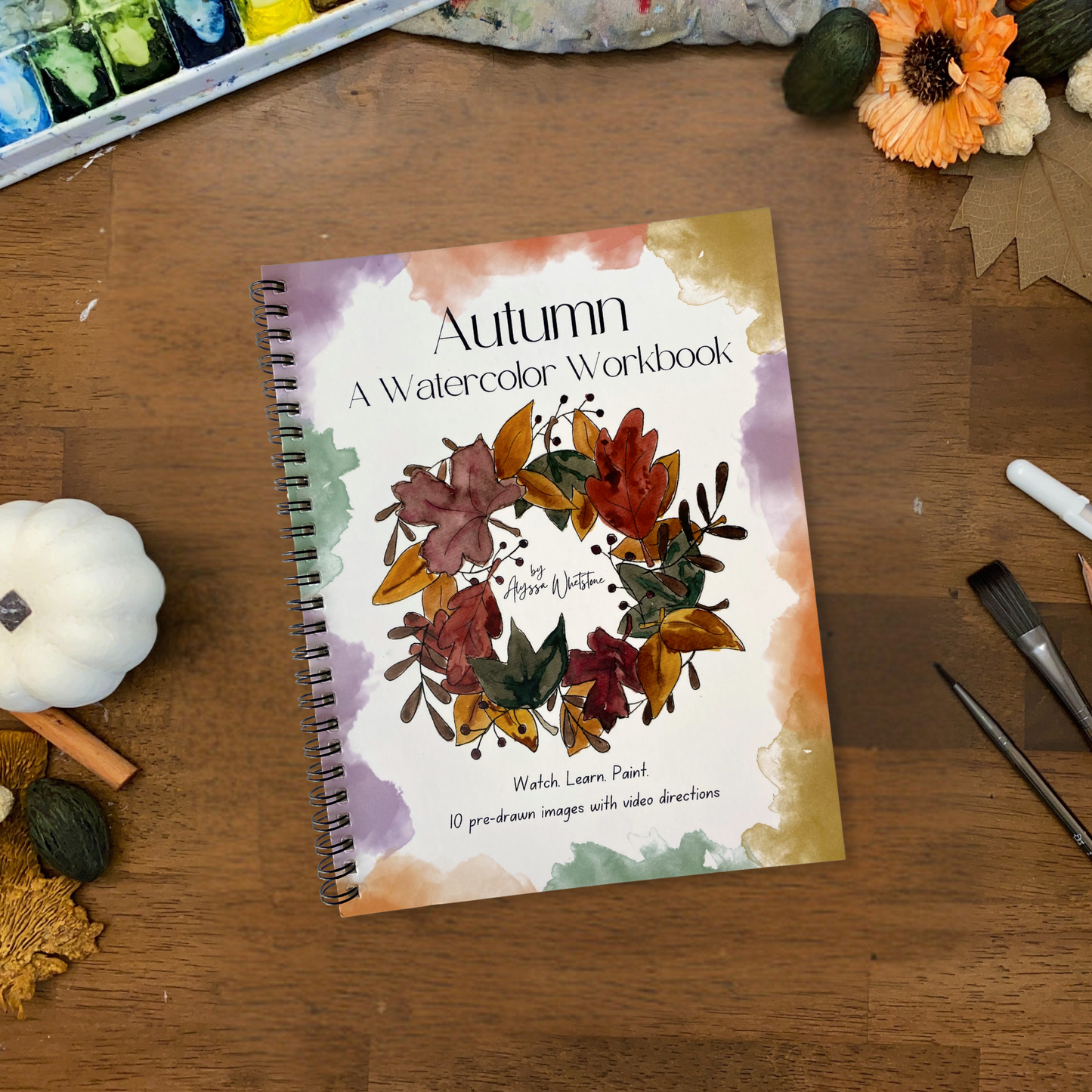 Autumn Watercolor Workbook - Video Directions Included - alyssawhetstoneart