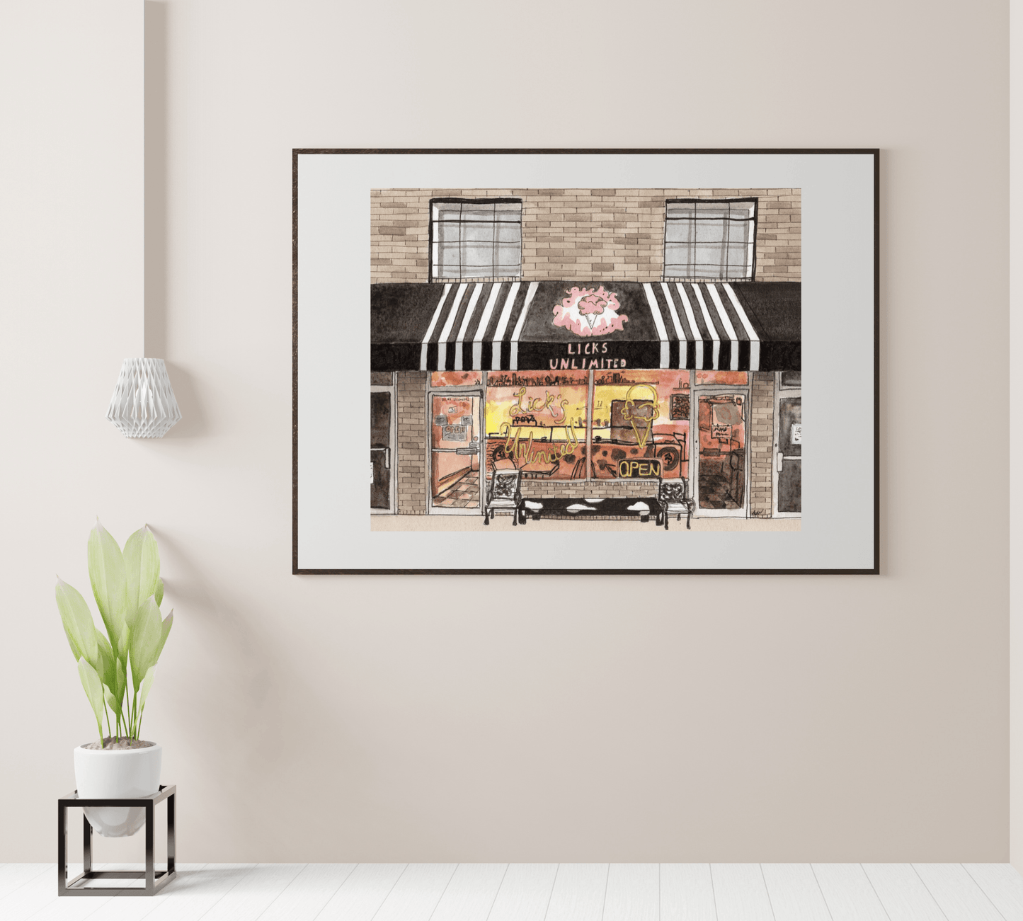 Excelsior Licks Unlimited - Pen and Watercolor Art - Archival Quality Art Print