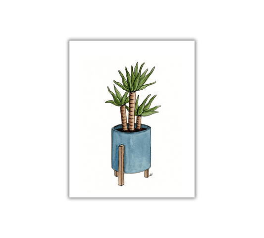 Yucca Plant - Pen and Watercolor Archival Art Print - alyssawhetstoneart