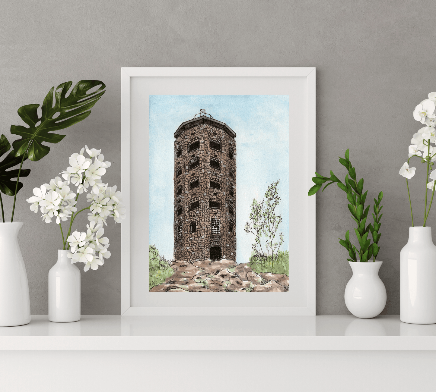 Enger Tower Pen and Watercolor Art - Archival Quality Art Print - alyssawhetstoneart