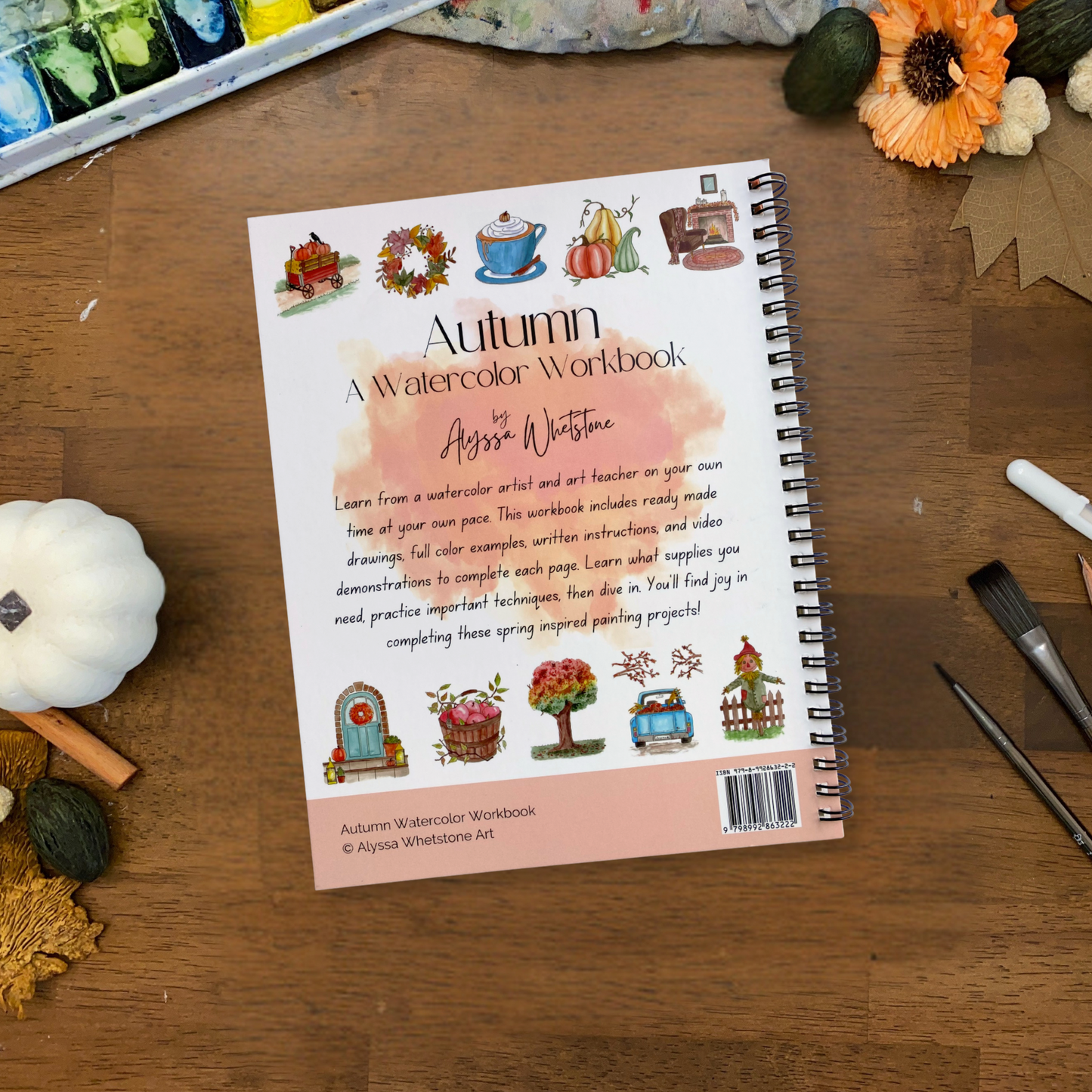 Autumn Watercolor Workbook - Video Directions Included - alyssawhetstoneart