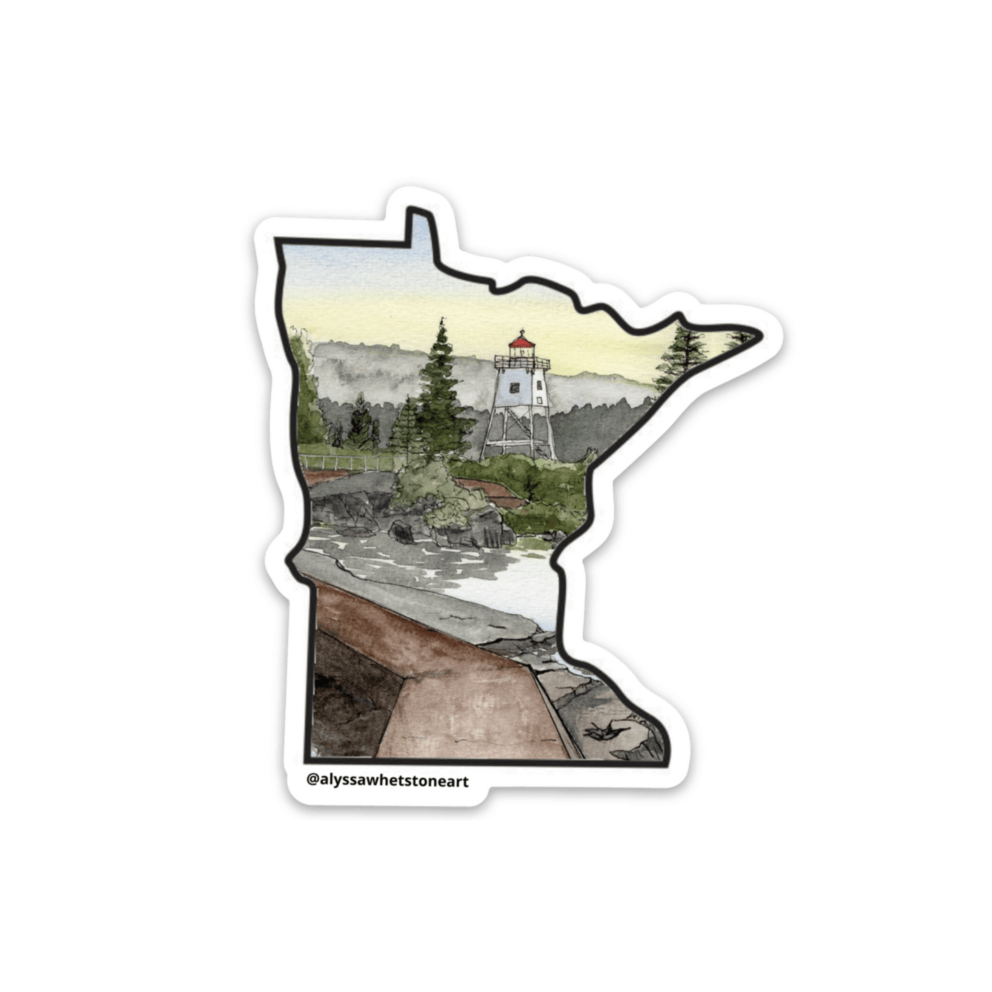 Artists' Point Grand Marais - Minnesota Outline - Vinyl Decal Sticker