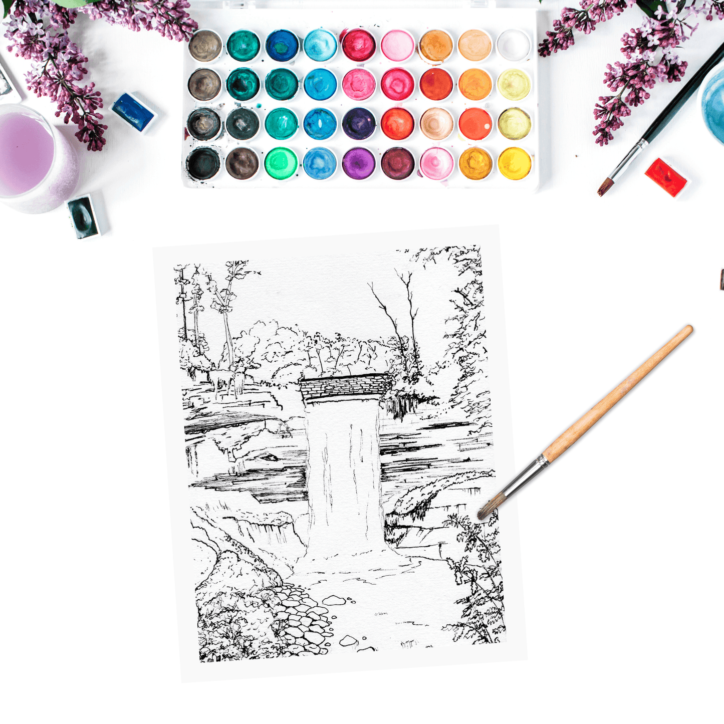 Paint the Minnehaha Falls in Watercolor - Paint Class For Awaken Community Church - Saturday May 31st