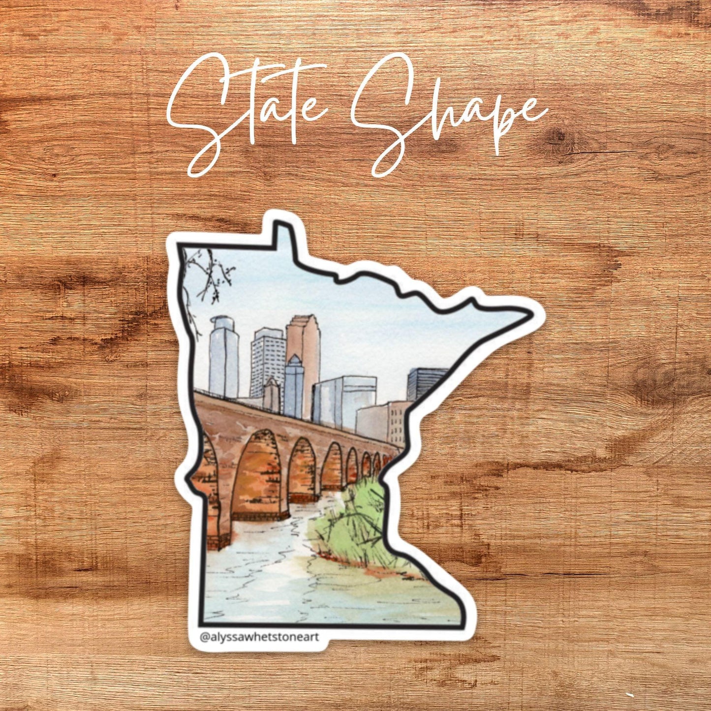 Stone Arch Bridge Minneapolis - Minnesota Outline - Vinyl Decal Sticker