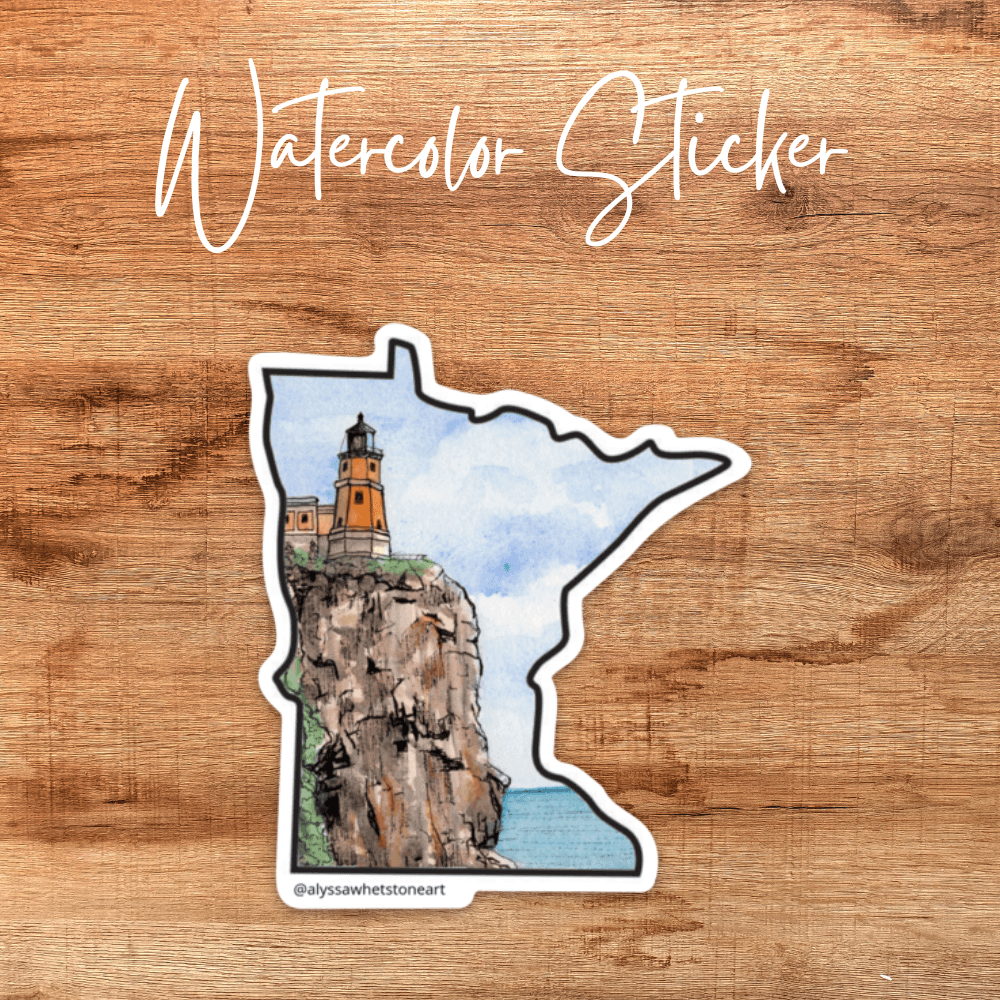 Split Rock Lighthouse - Up North Minnesota - Vinyl Decal Sticker - alyssawhetstoneart