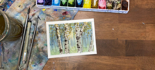 How to Paint Moody Birch Trees in Watercolor