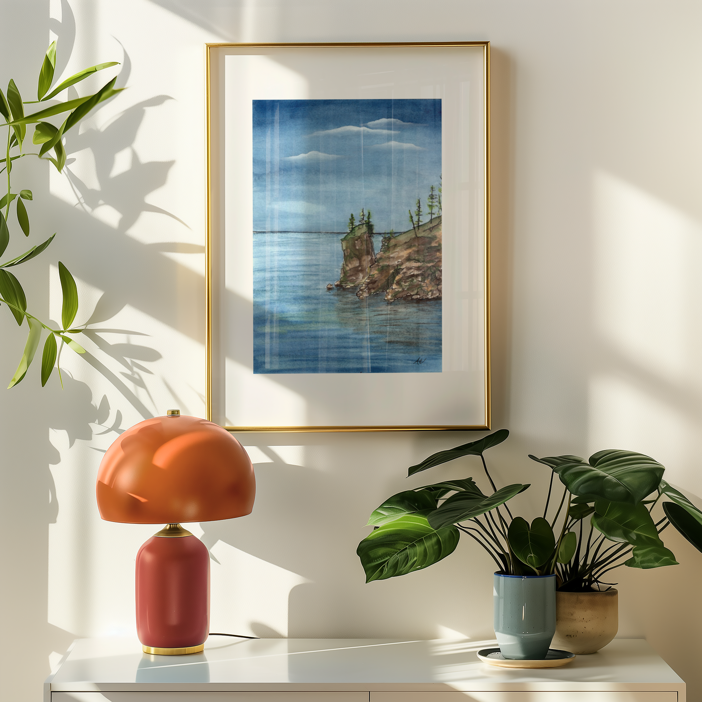 North Shore in Pen and Watercolor - Archival Quality Art Print